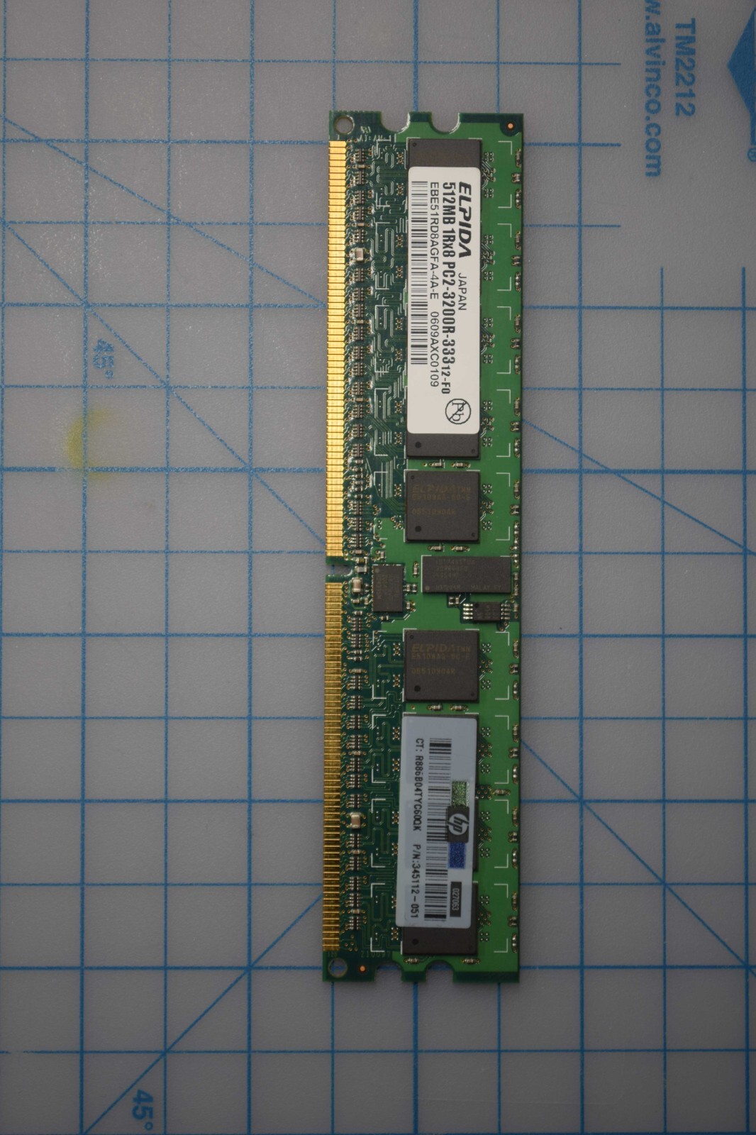 HYNIX 512MB 1RX PC2-3200R333 Memory Grade A 345112-051
