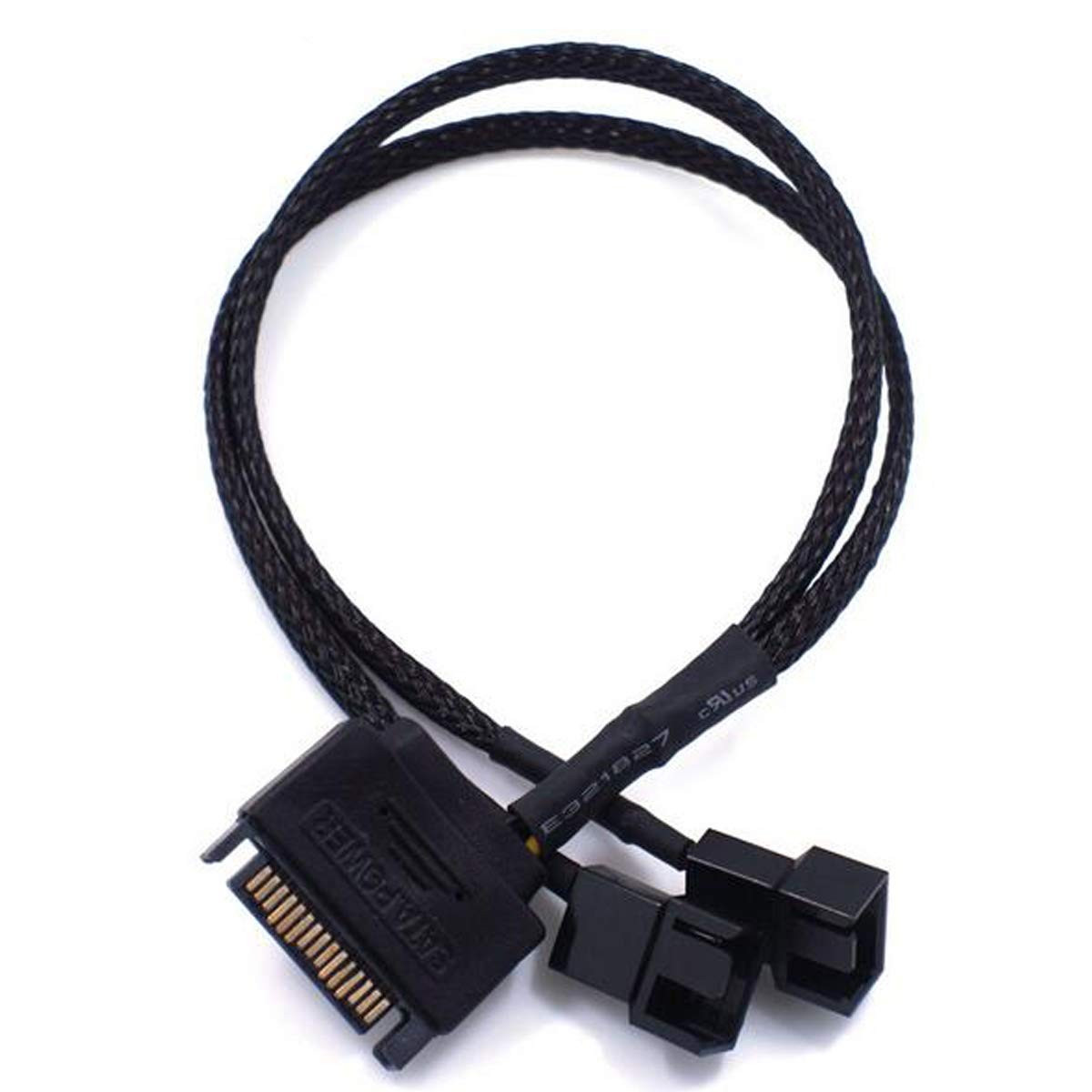 OPSFALCON 2 Pack SATA to 2 x 2-Pin PC Case Fan Power Adapter Cable Black 
