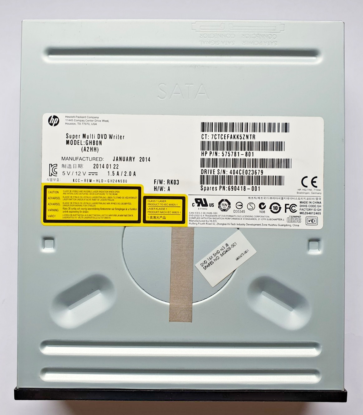 Super Multi DVD Writer for PC HP SATA GHB0N (A2HH) CD DVD-RW 16X 5.25" Internal