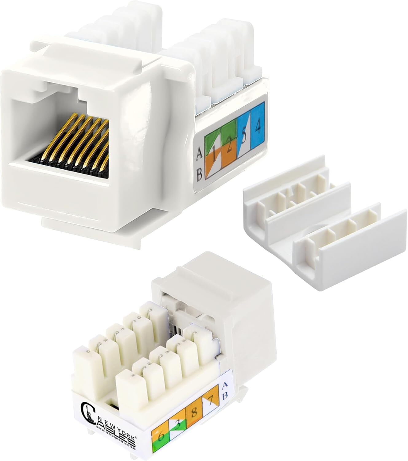 50 Pack Cat6 RJ45 Keystone Jacks  90 Network Connectors - 110 Punch Down 8P8C