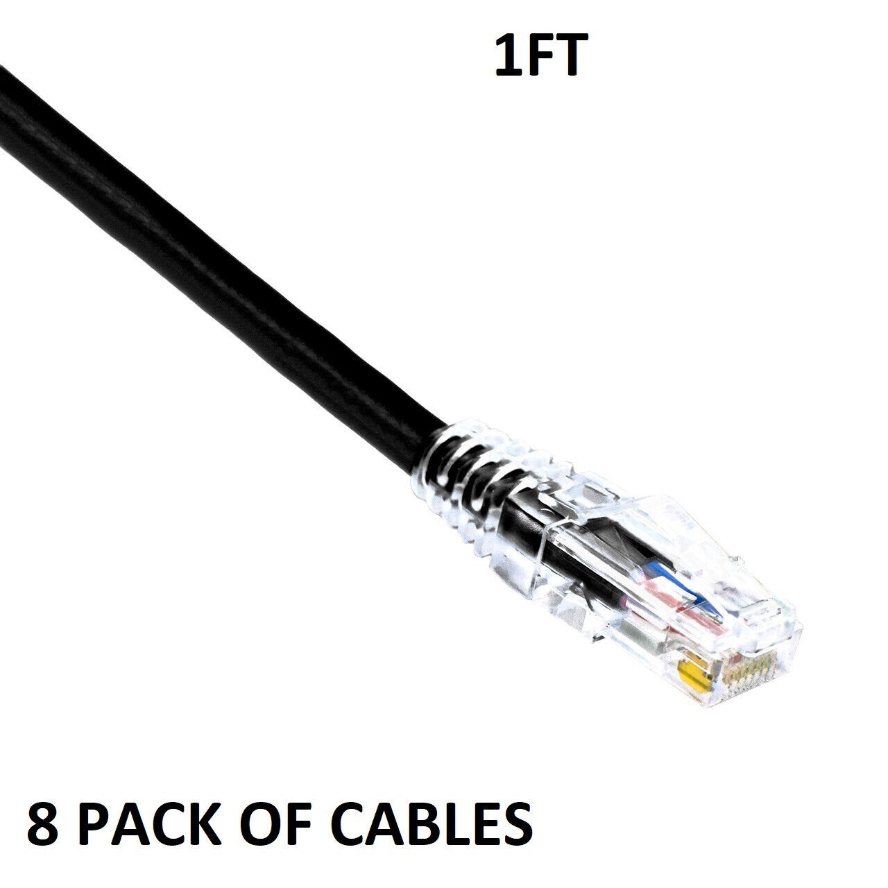 8x Cat6 24AWG Snagless Unshielded (UTP) CM Ethernet Network Patch Cable 1ft