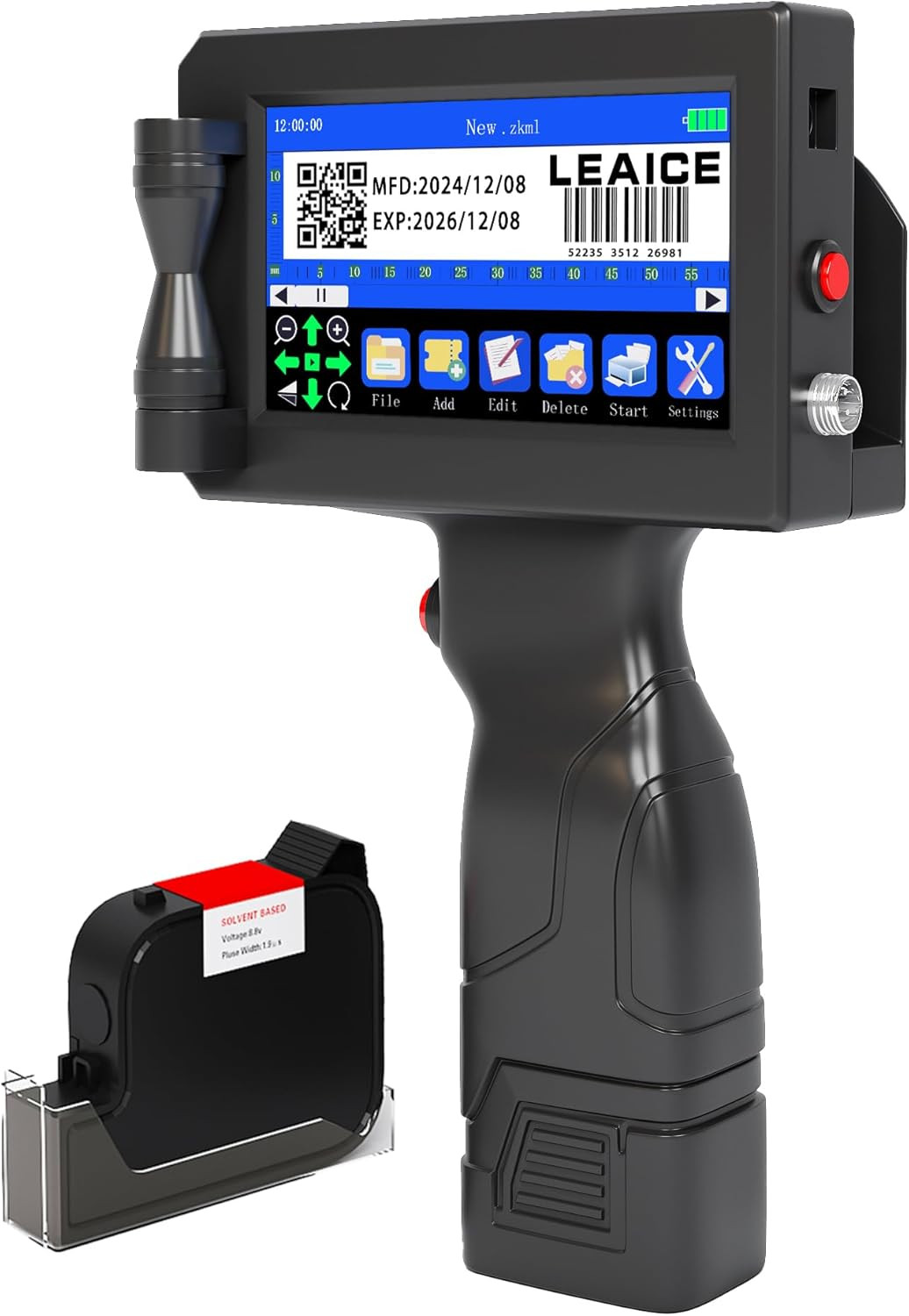 Handheld Inkjet Printer with 42Ml Quick-Drying Ink Cartridge, Portable Handheld 
