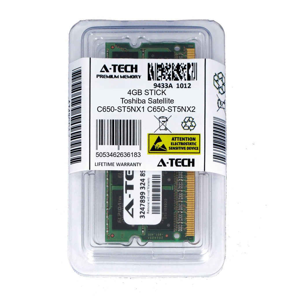 4GB SODIMM Toshiba Satellite C650-ST5NX1 C650-ST5NX2 C650-ST6N02 Ram Memory