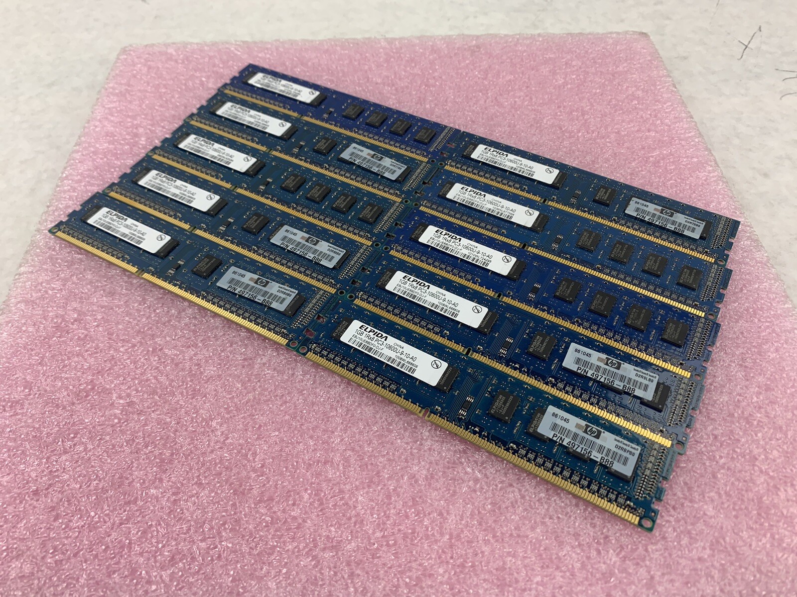 Lot( 10 ) 1GB Elpida EBJ10UE8BDF0-DJ-F 1Rx8 PC3-10600U-9-10-A0 RAM 497156-B88