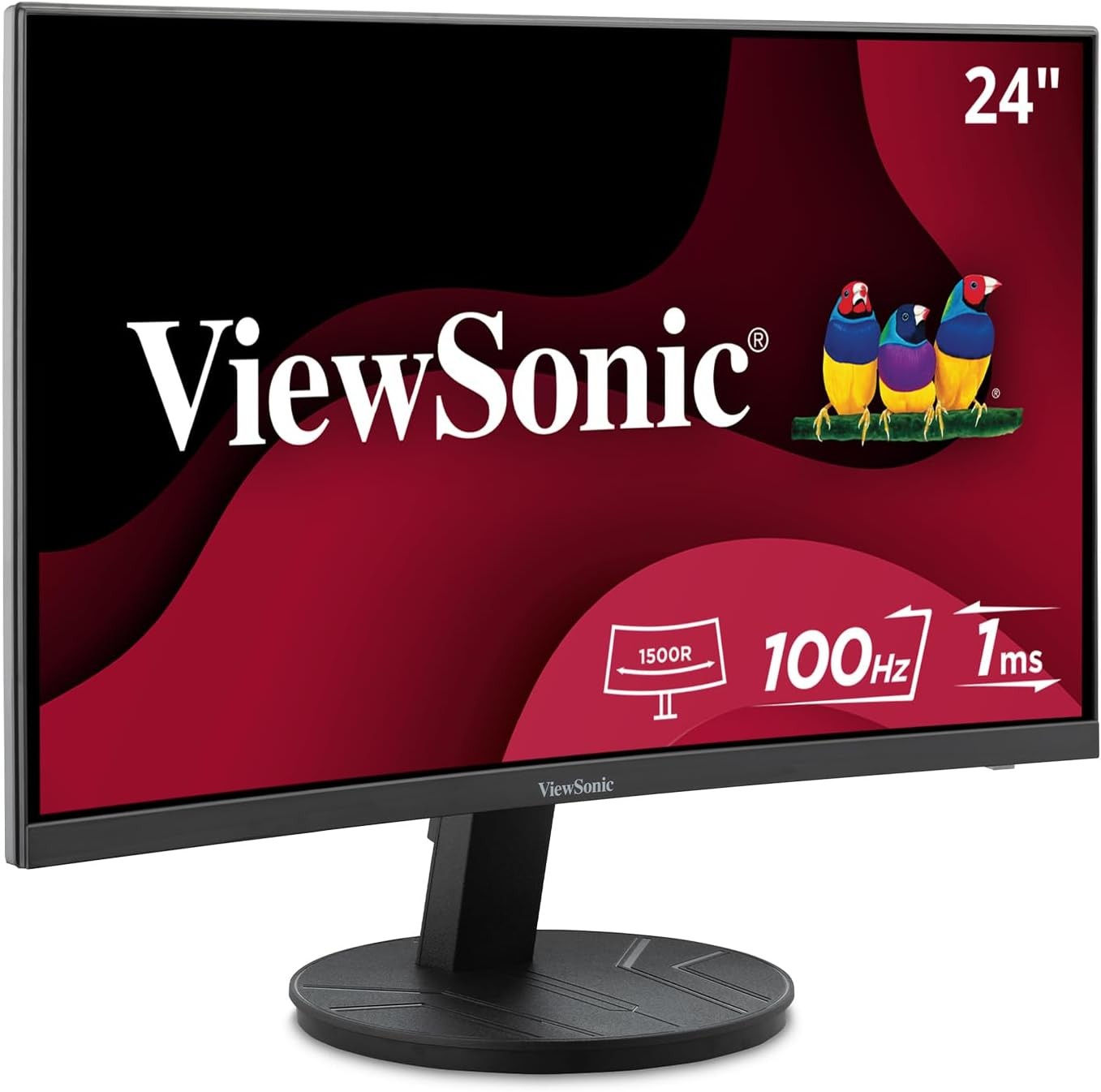 ViewSonic VA2416C-S 24 Inch Full HD 1080p Frameless Curved Monitor - Refurbished