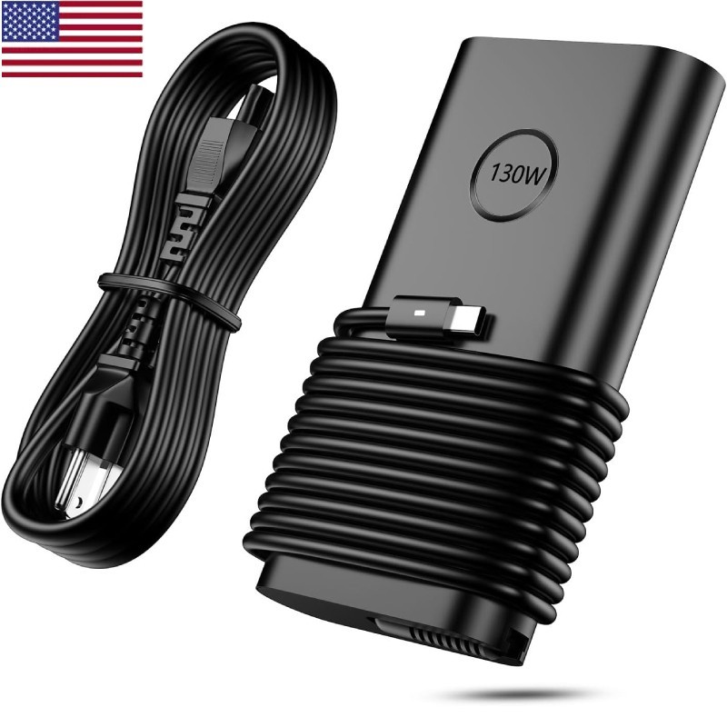 130W USB C Laptop Charger for Dell Pro Max 16 14, XPS 15 17 9575 9500 9700 65w