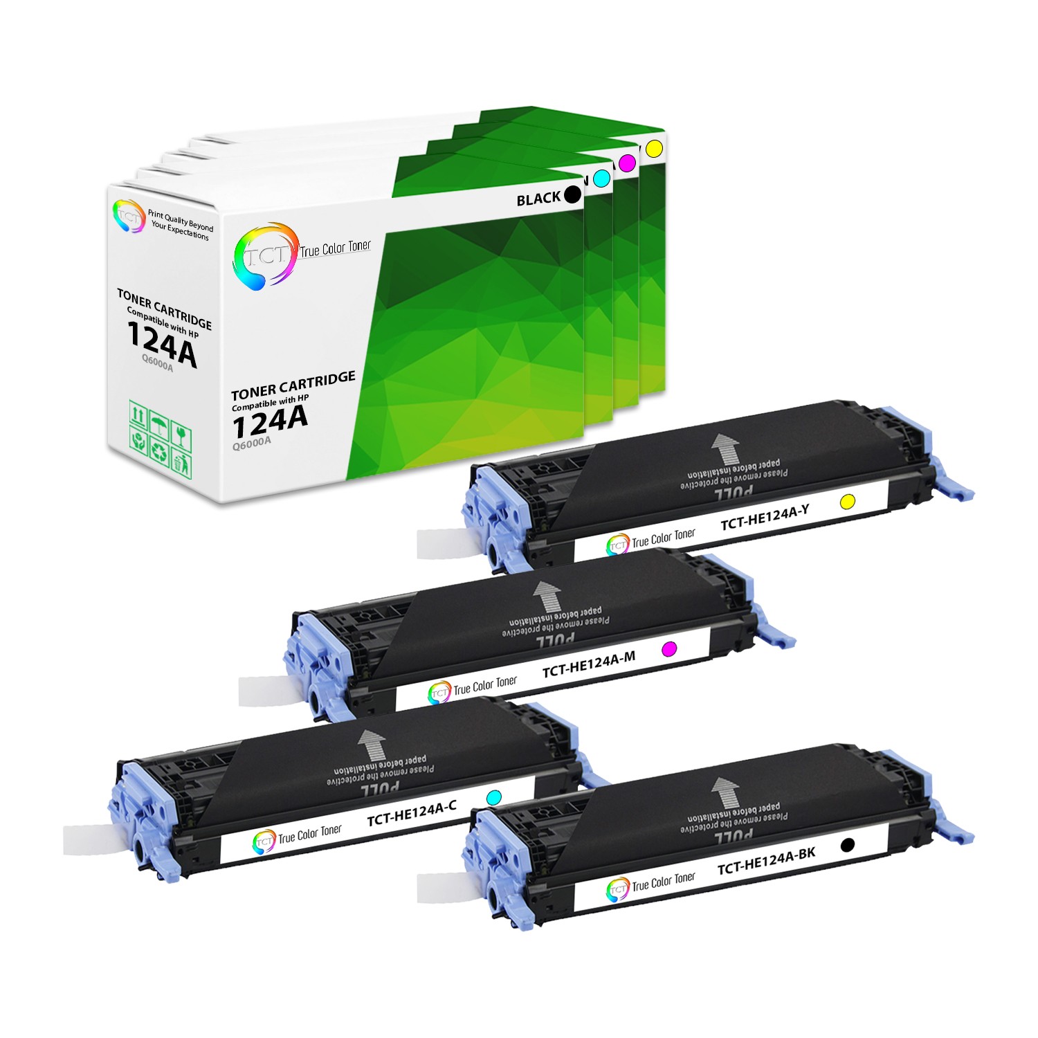TCT 4PK 124A Color Toner Set Q6000A Q6001A Q6002A Q6003A For HP LaserJet 2600