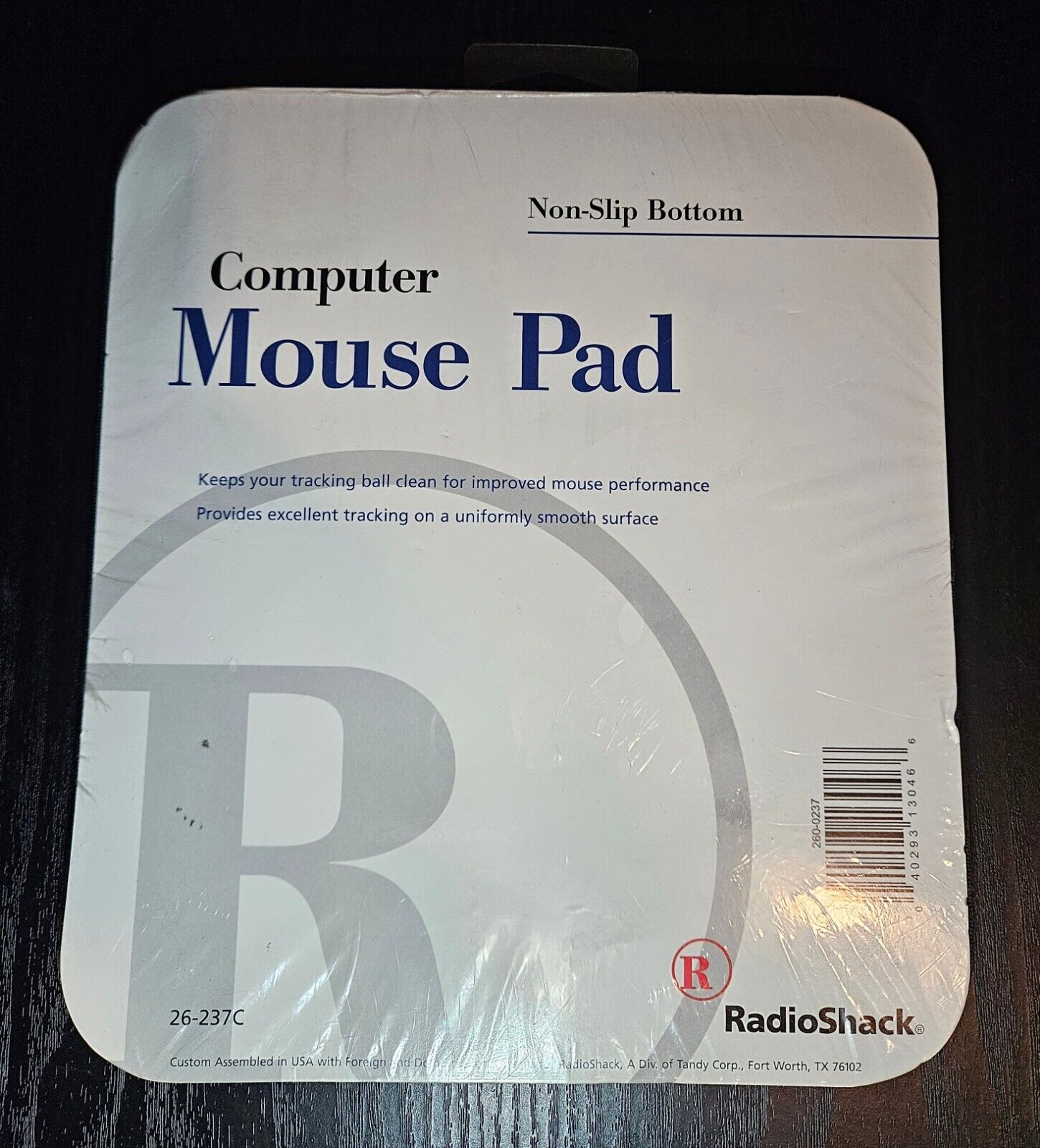 Vintage Radio Shack Mouse Pad, Non-Slip Bottom, 26-237C Tandy. New Old Stock