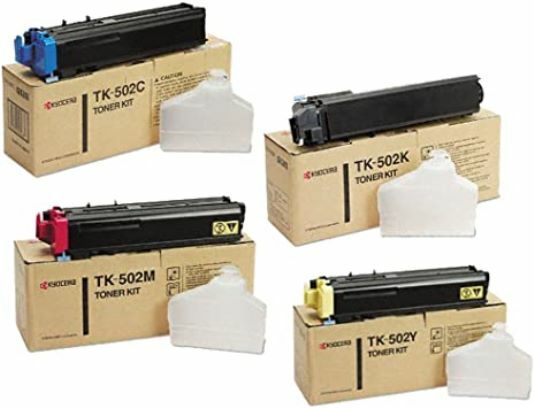 Set of 4 New Factory Sealed Genuine Kyocera TK-502 KCMY Toner Cartridges 