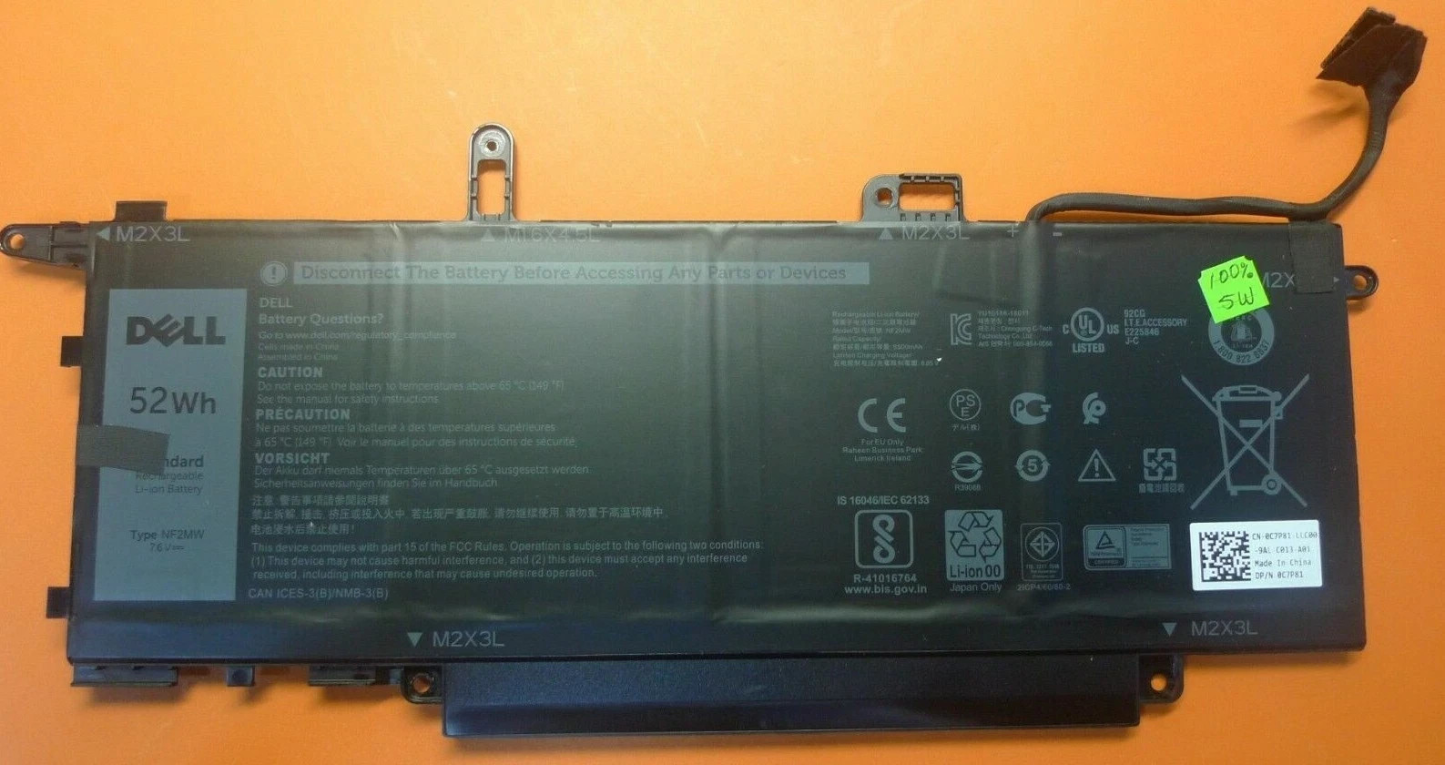 NEW OEM 52Wh NF2MW Battery For Dell Latitude 7400 2-in-1 E7260 E7270 7260