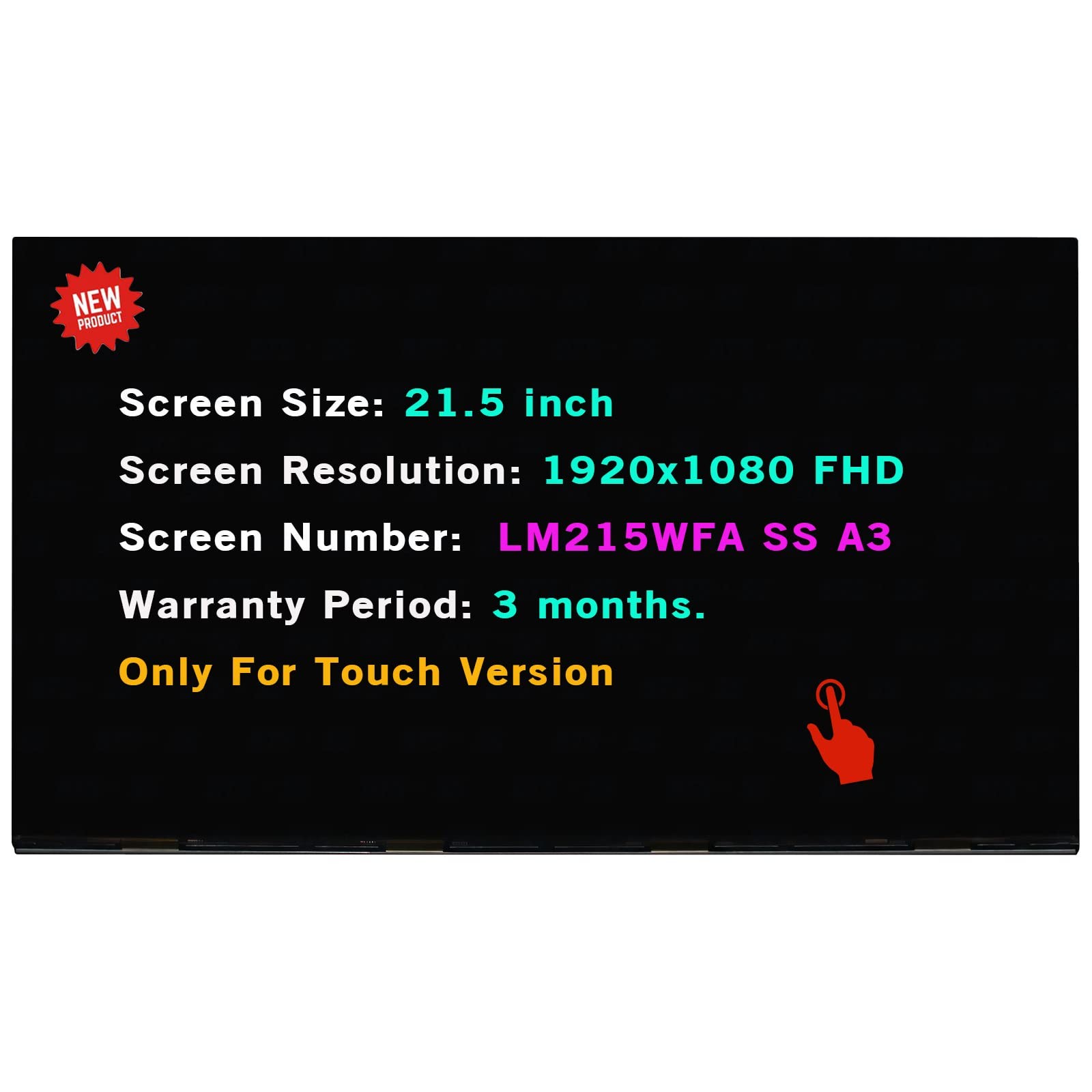 21.5" LCD LED Touch Screen Display for HP 22-D 22-df0023w All in One FHD New