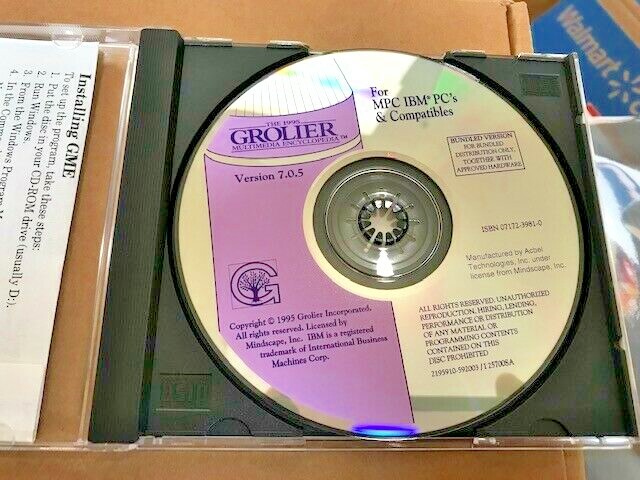 VINTAGE CLASSIC WIN 3.1 WIN95 CD TITLES:  GROLIERS MUTIMEDIA ENCYCLOPEDIA 7.0.5
