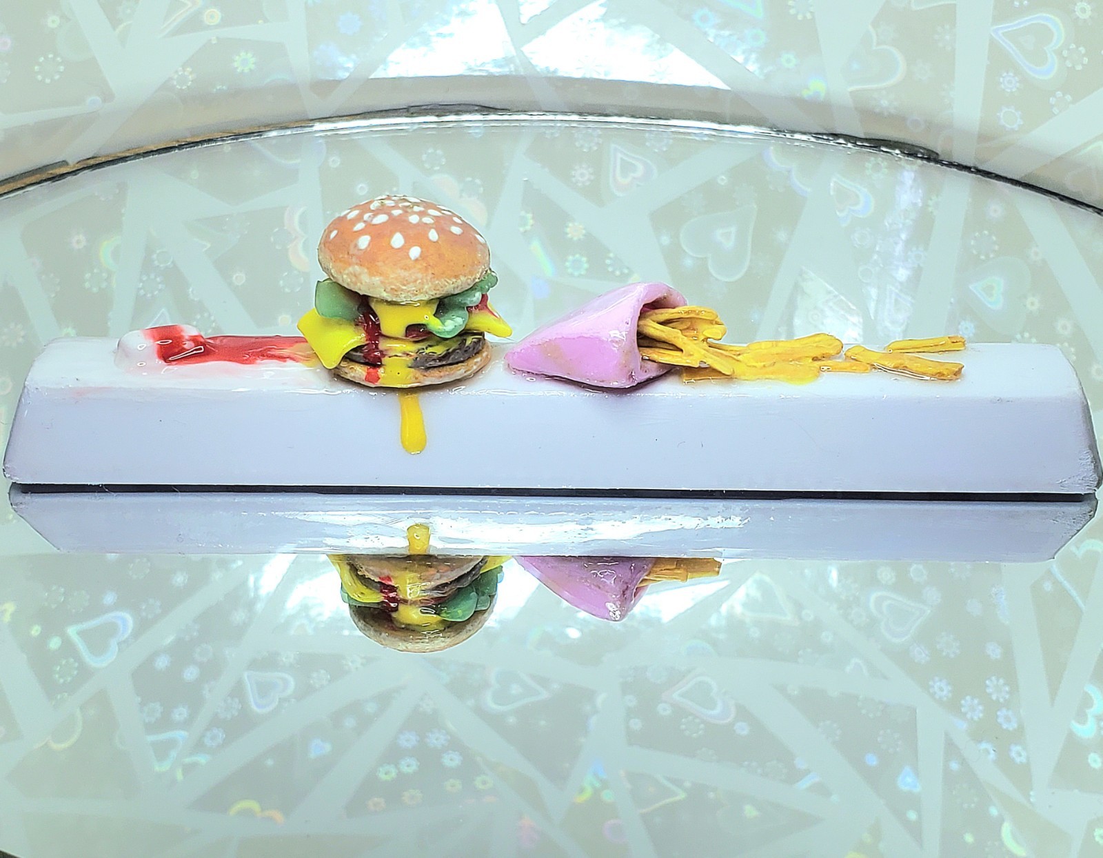Handmade Burger fast food spacebar mechanical keyboard keycap PBT ROG cherry MX 
