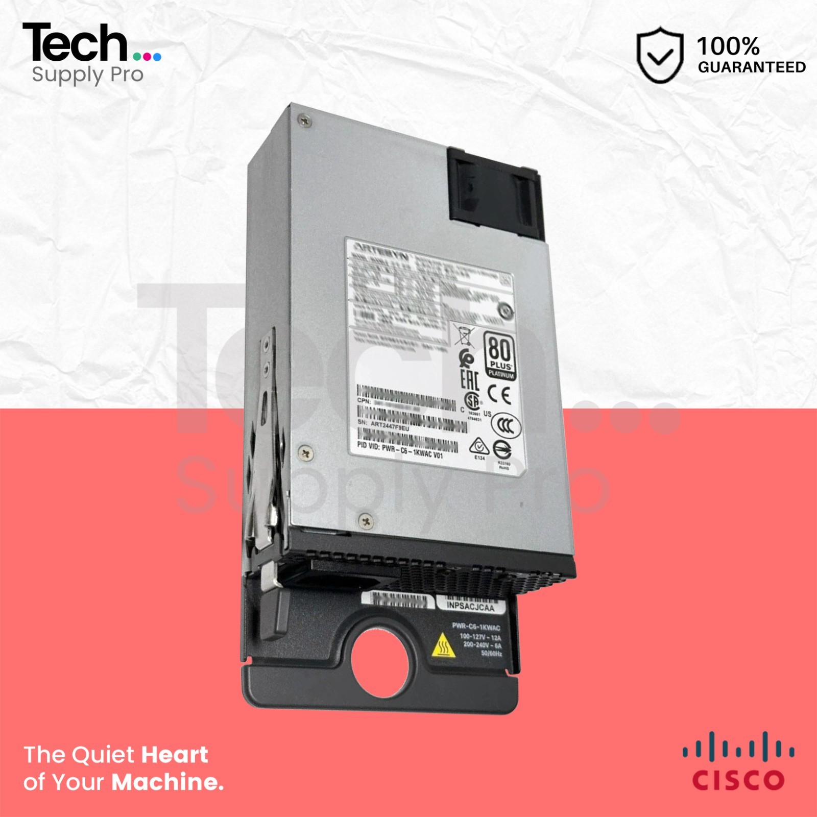 PWR-C6-1KWAC Cisco 1000-Watt 80 Plus Platinum Power Supply for Catalyst 9200