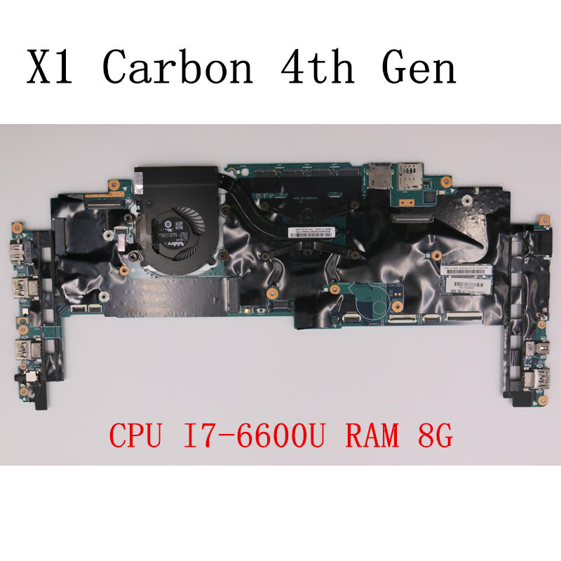 For Lenovo ThinkPad X1 Carbon 4th Motherboard CPU I7-6600U RAM 8G FRU 01AX808