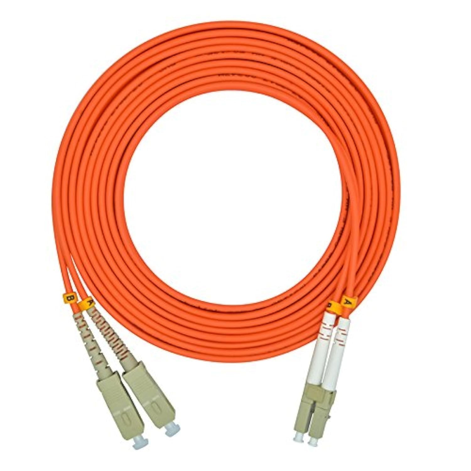 30 Meters 100ft LC To SC Duplex 62.5/125 OM1 Multimode Fiber Optic Cable