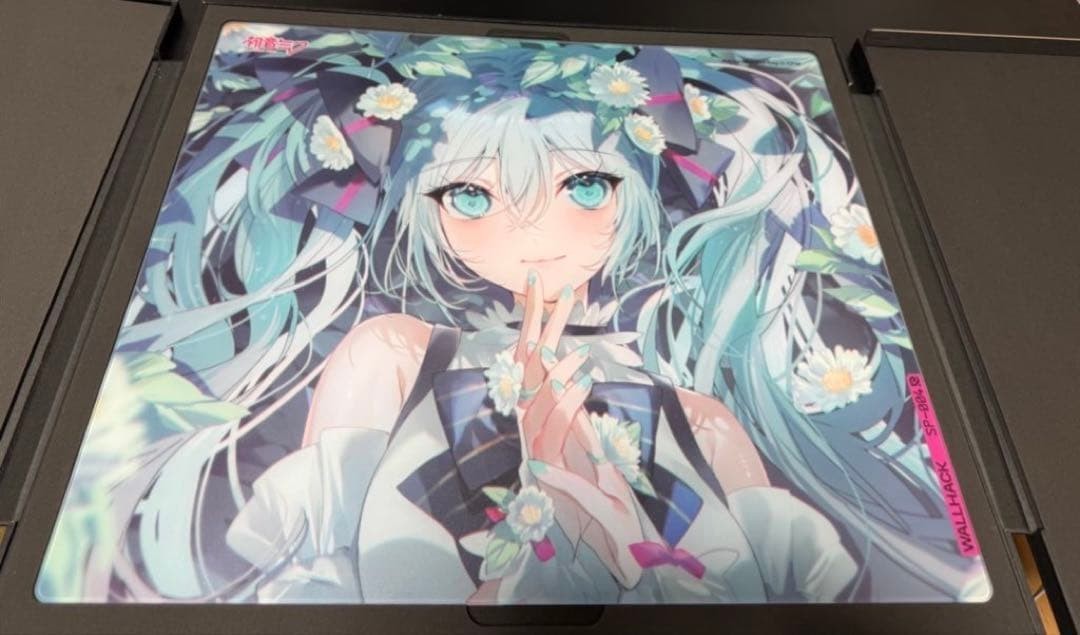 WALLHACK SP-004 Hatsune Miku Glass Mousepad Vocaloid Collab Japan Rare USED