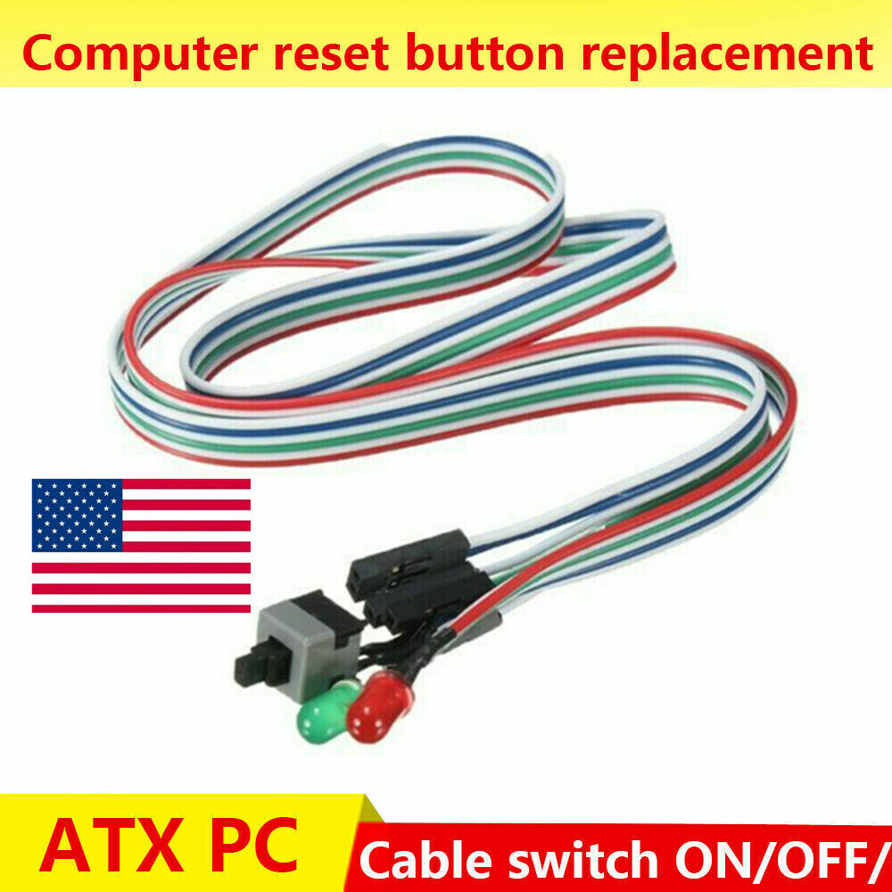 PRO Computer Motherboard Power Cable Switch On/Off/Reset Button Replacement USA