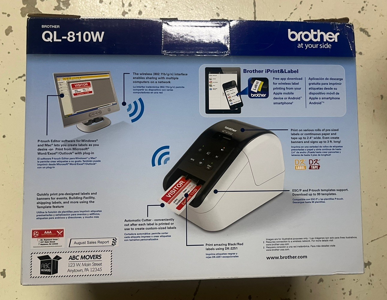 Brother QL-810W  Desktop Direct Thermal Printer w/ Wireless Networking *New