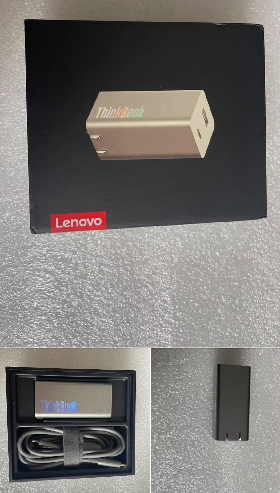 Lenovo ThinkBook GaN USB-C 65W BG65 Charger w/ cable & box LIGHTWEIGHT USA