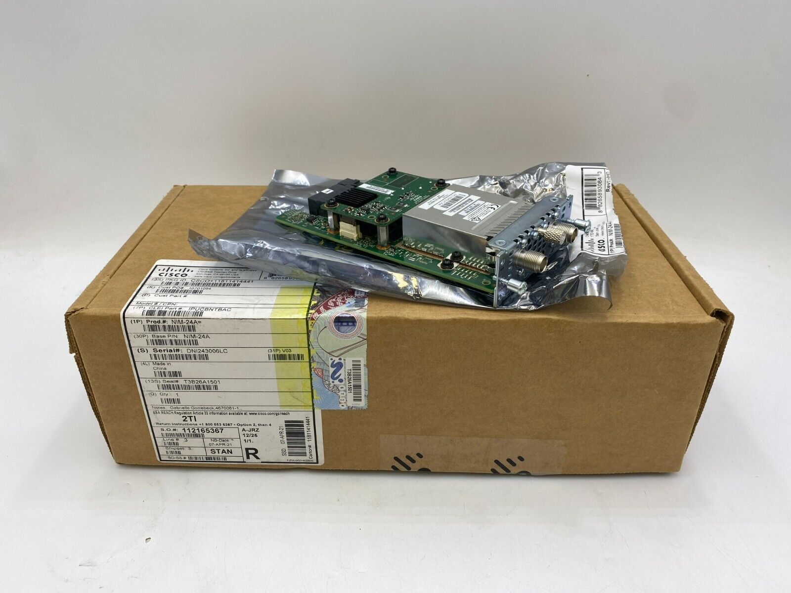 Cisco NIM-24A Async Serial Interface Expansion Module for ISR4000 4 Channel NOS