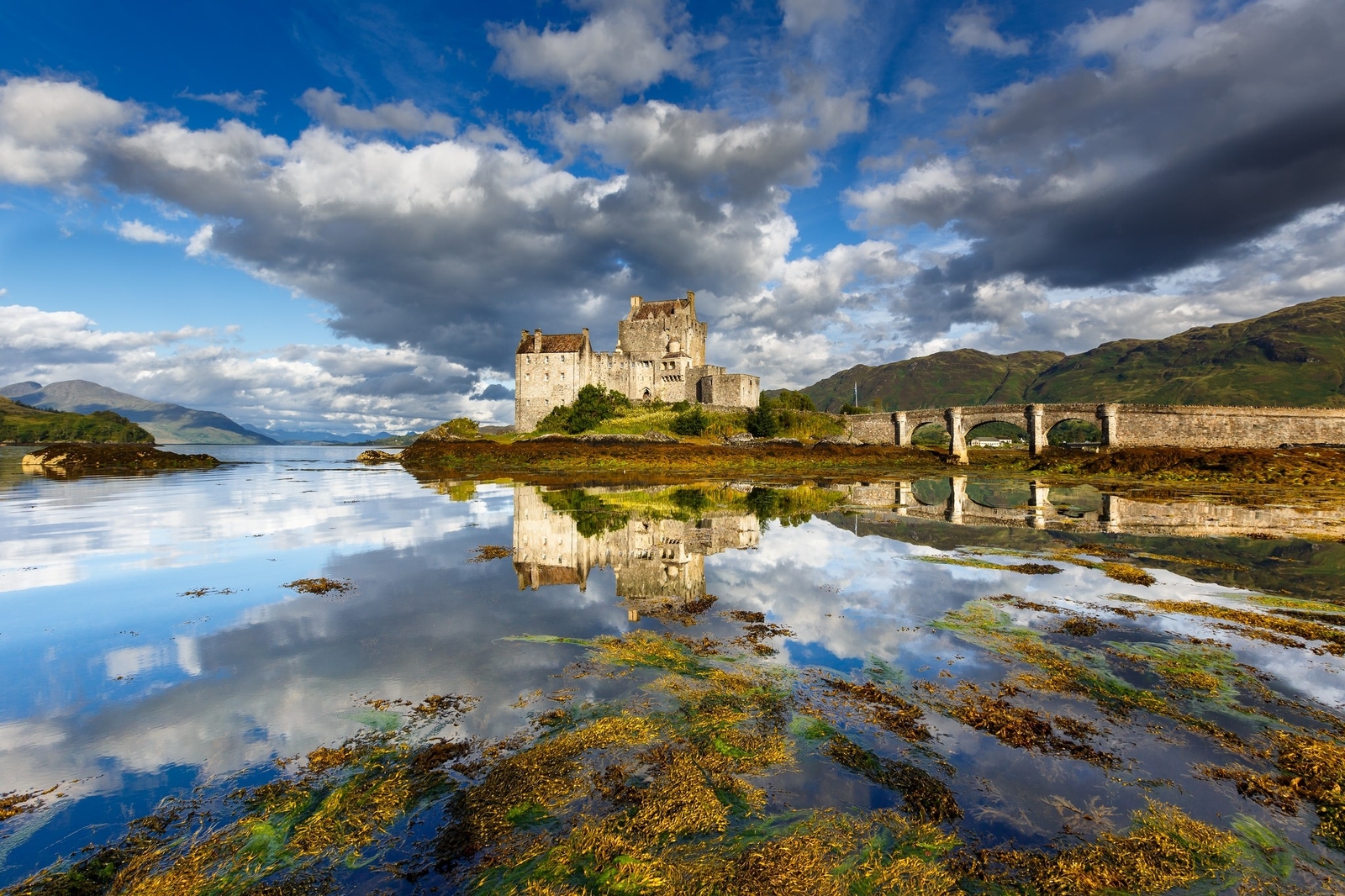 Landscape nature castle architecture old bridge lake Custom Gaming Mat Desk