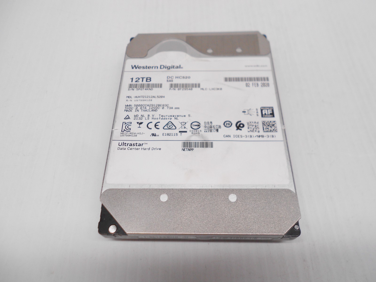 HGST 12TB 3.5'' 12G SAS Server Storage JBOD Hard Drive HUH721212AL5204 Dell HP