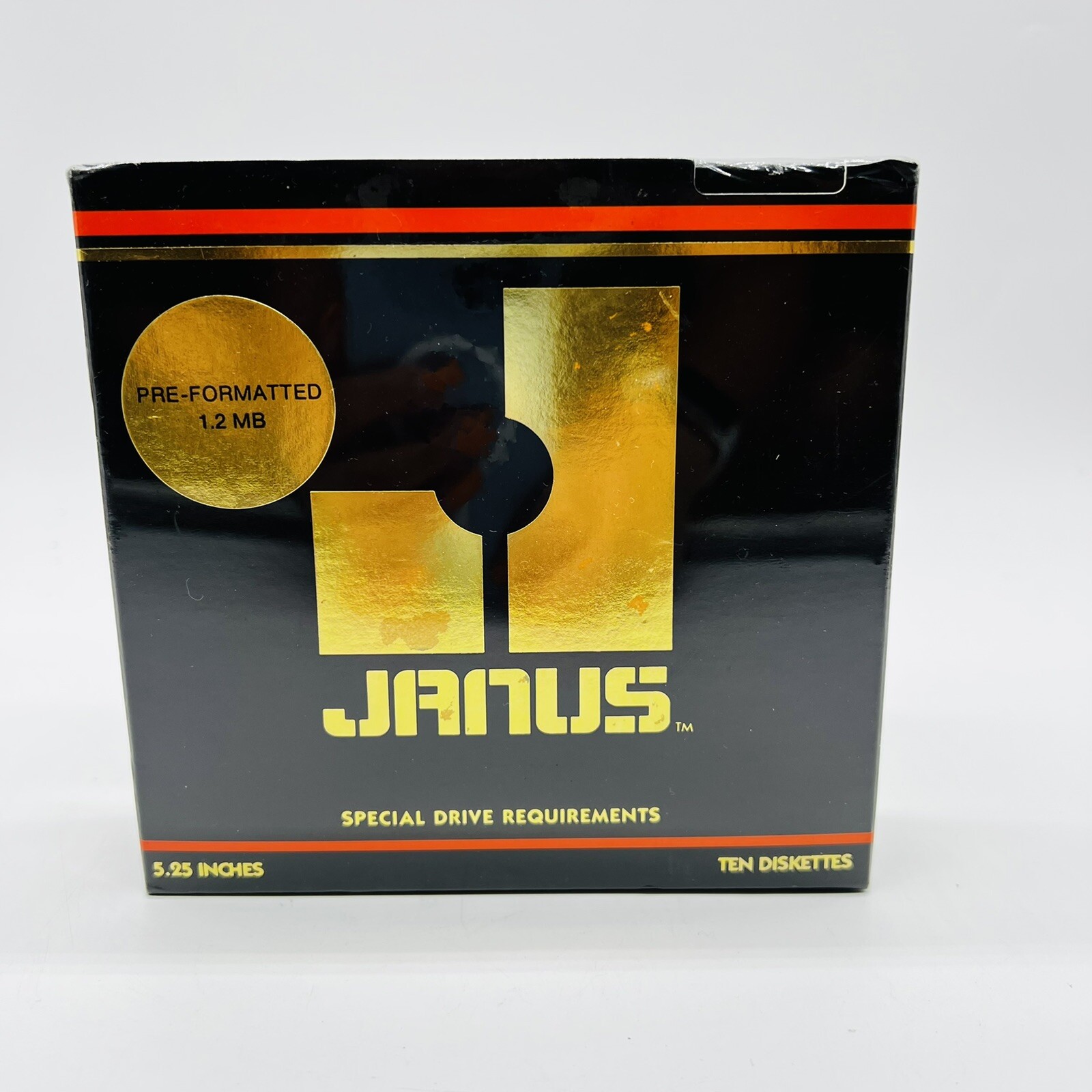 Janus 5.25" Diskettes Pre-formatted 1.2 MB Old Stock Sealed 10 Pack New Rare
