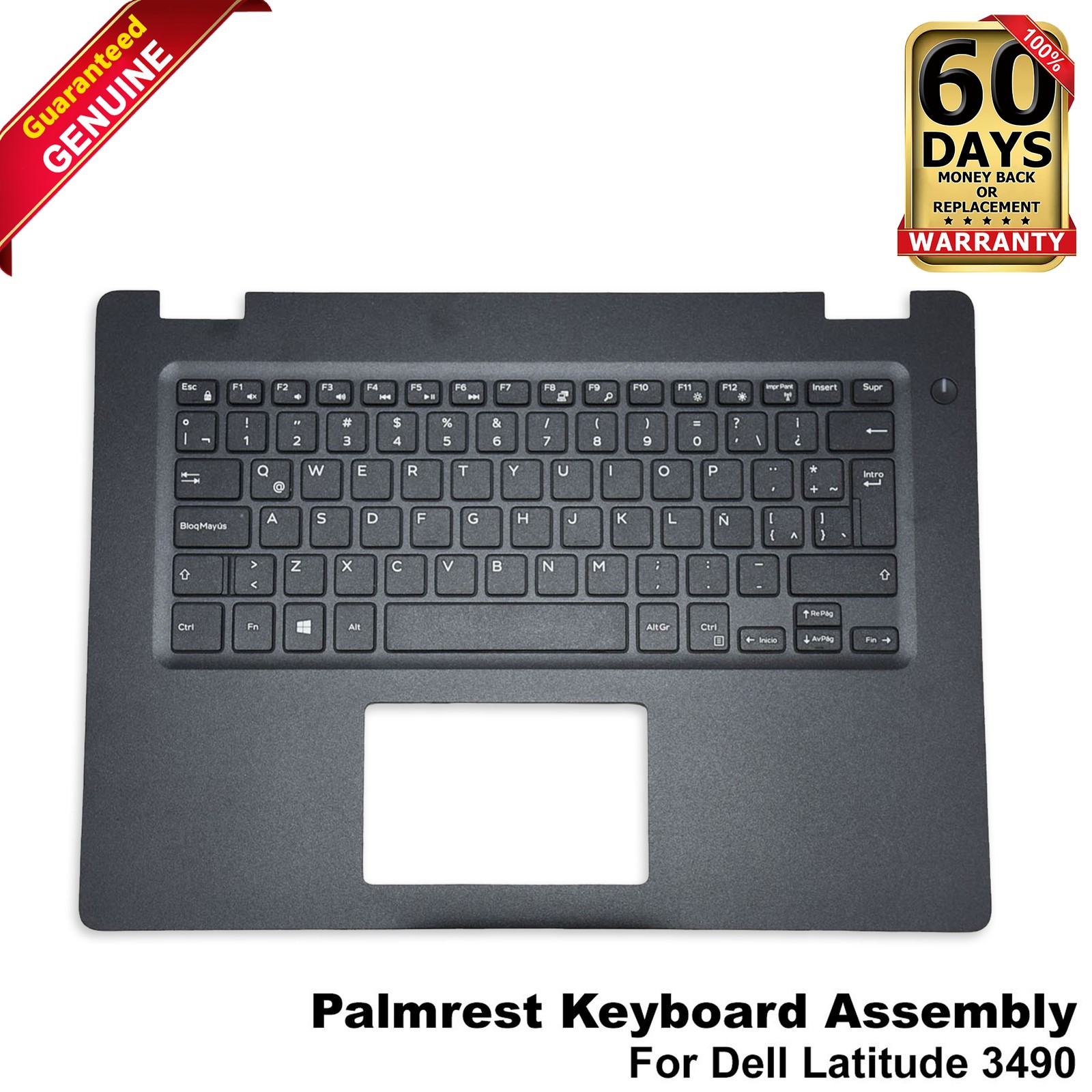 Dell Latitude 3490 Spanish Latin American Keyboard Palmrest 81-keys 599G2