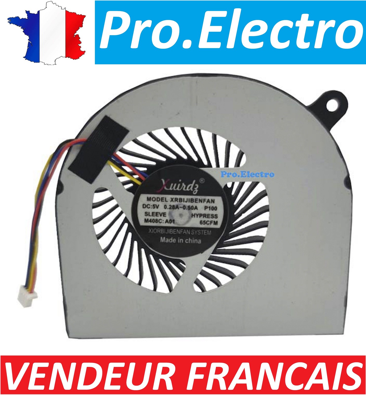 PRO ELECTRO Laptop CPU Cooling Fan 4 Fan HP 16-d0016sf