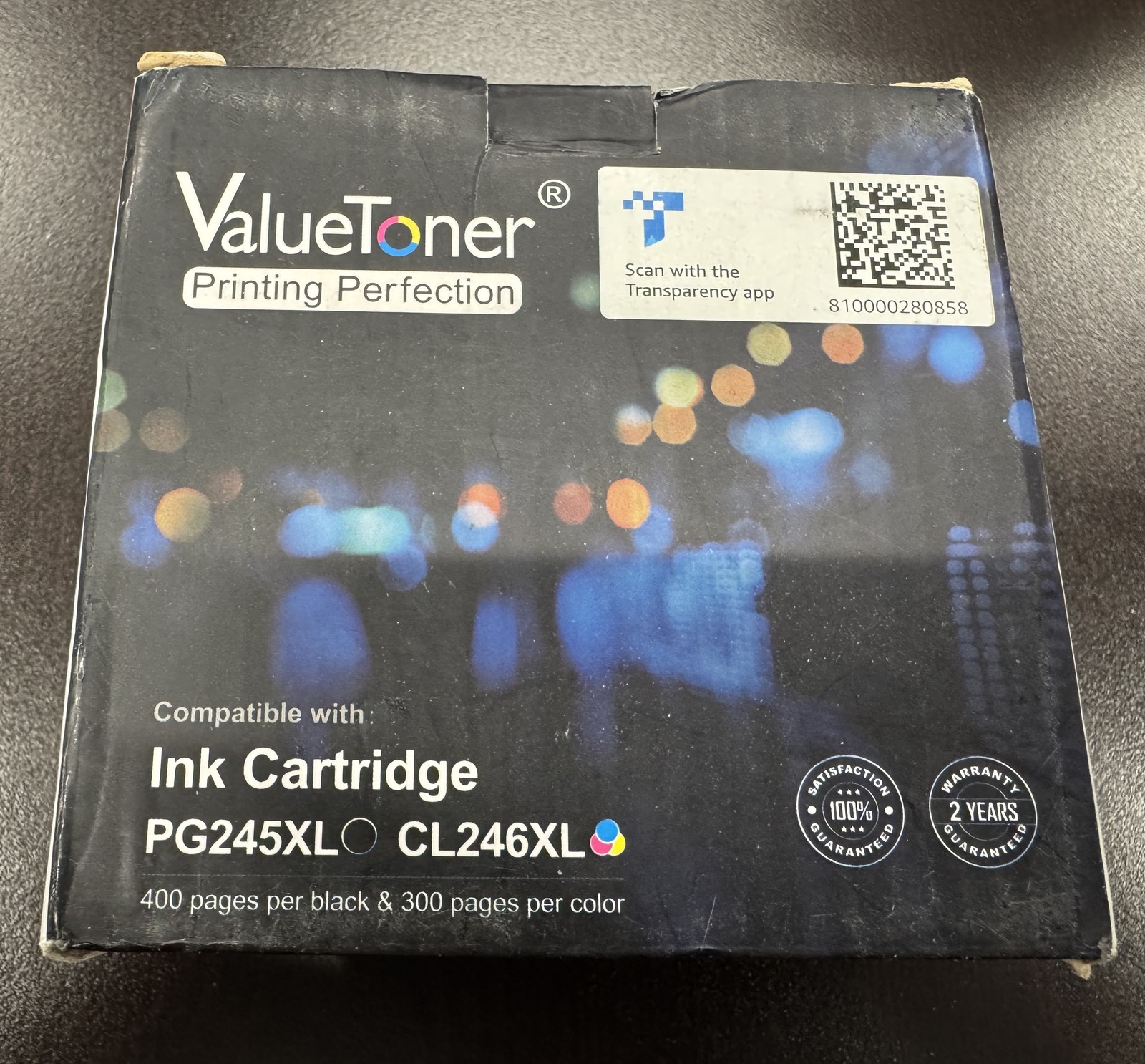 ValueToner 2 Pack Ink Cartridges For Canon PG-245XL CL-246XL Black Tri-Color