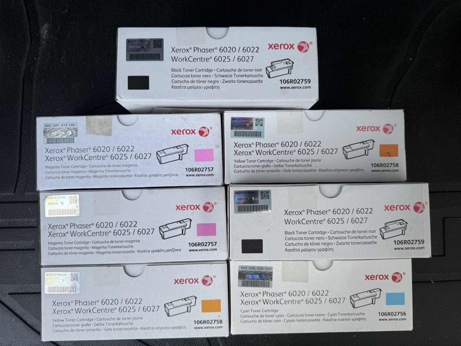 Xerox Genuine Toner Phaser WorkCentre 6020 6022 6025 6027 2B 2M 2Y 1C | Lot of 7