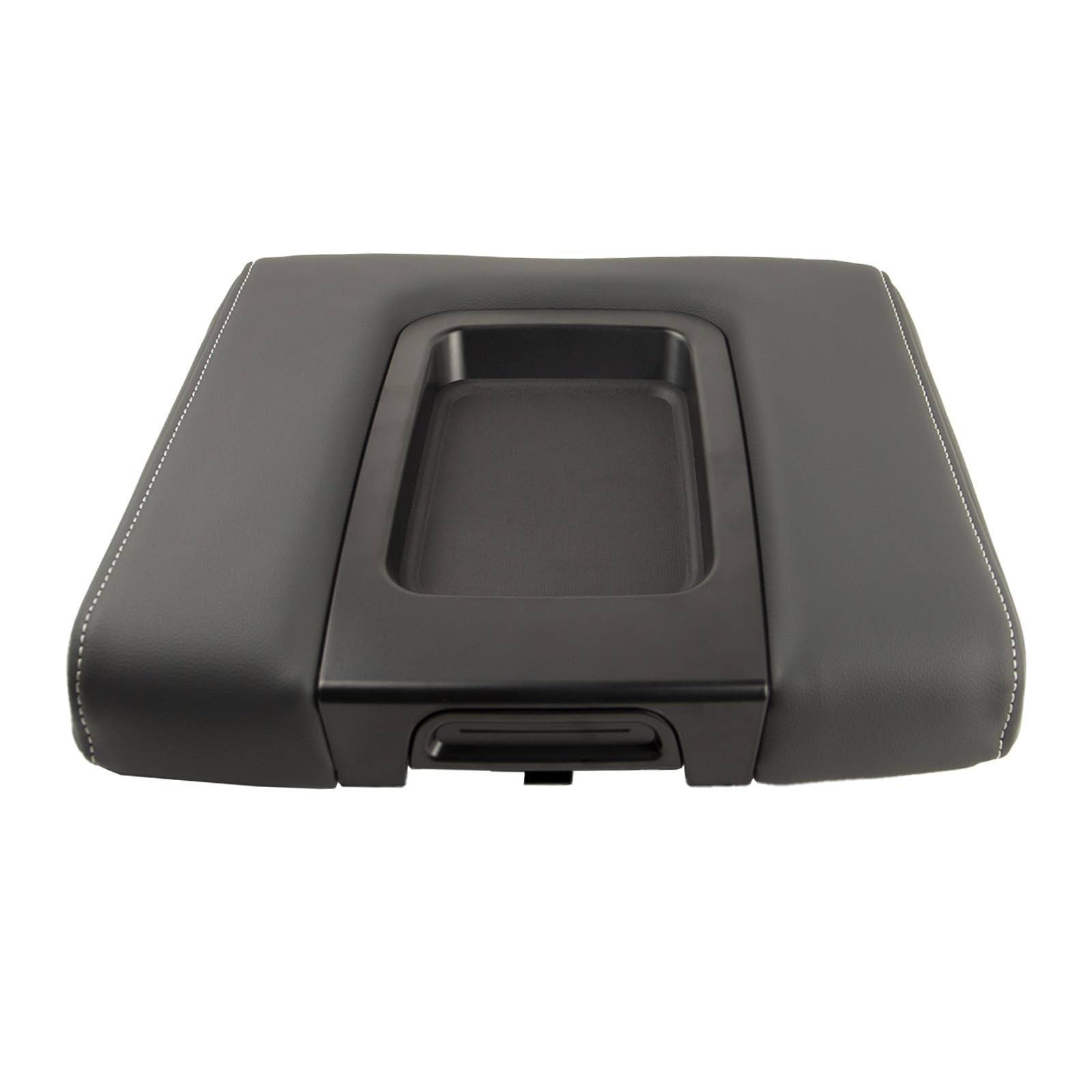 Front Seat Center Console Armrest Lid Cover with Liner Mat Black Compatible w...