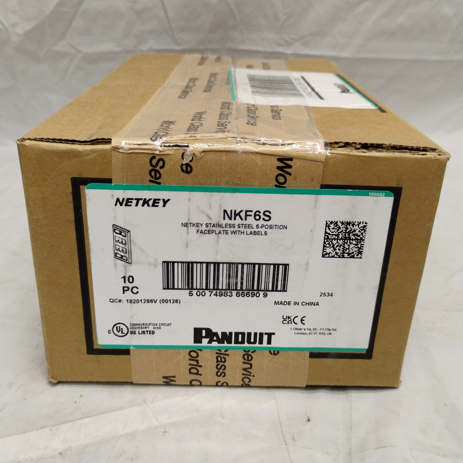 Panduit NKF6S Single Gang Faceplate 6-Port Stainless Steel (10pc) *New Open Box"