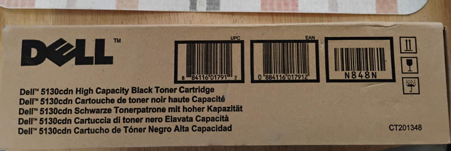 New Sealed Genuine OEM Dell 5130CDN High Capacity Black Toner C5765DN