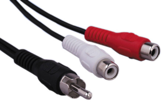 6" RCA Mono Male to RCA RW Female Audio Cord Y-Cable Adapter Stereo Music 6 in