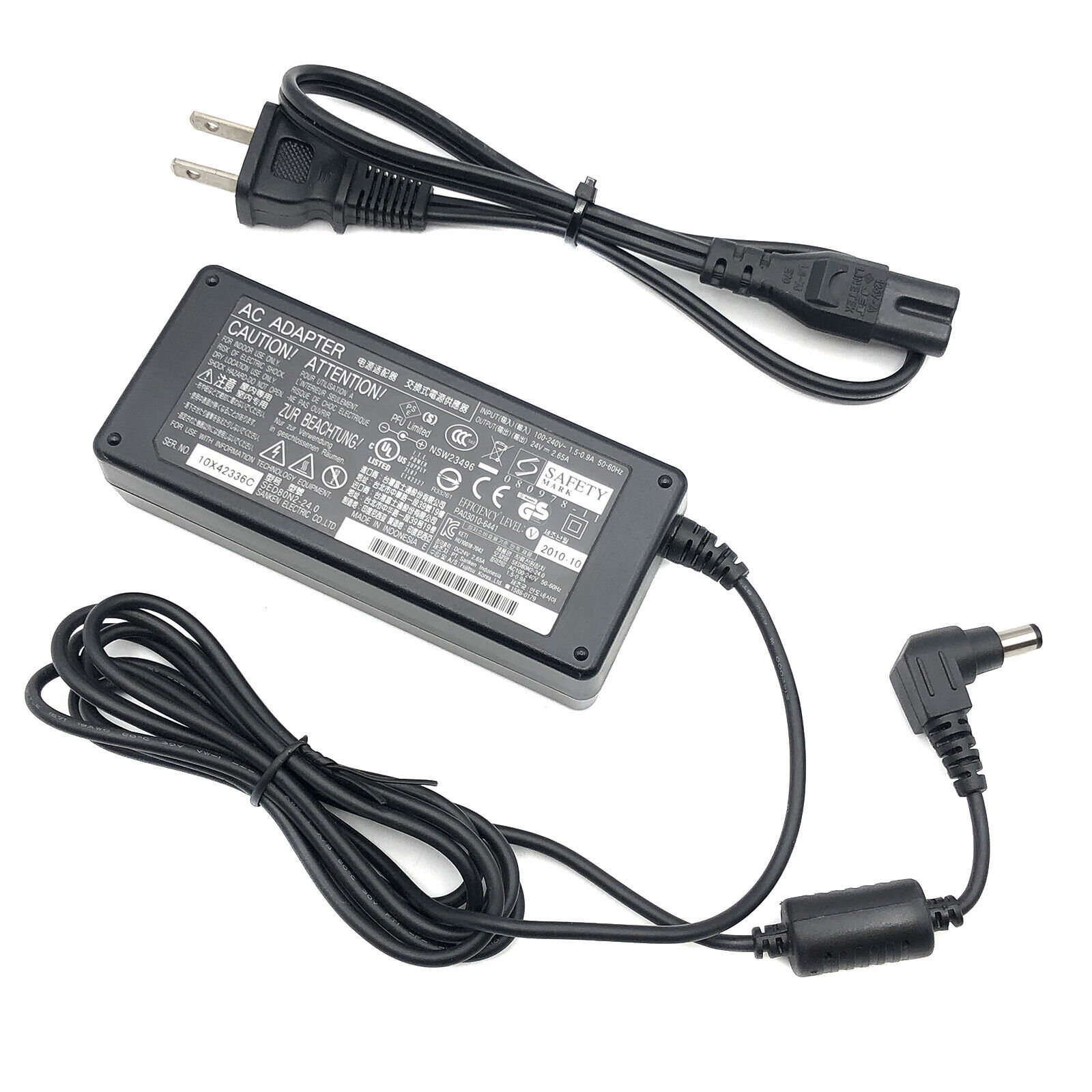 Genuine Fujitsu AC Adapter 24V for fi-7160 fi-7260 Scanner Power Supply Cord OEM