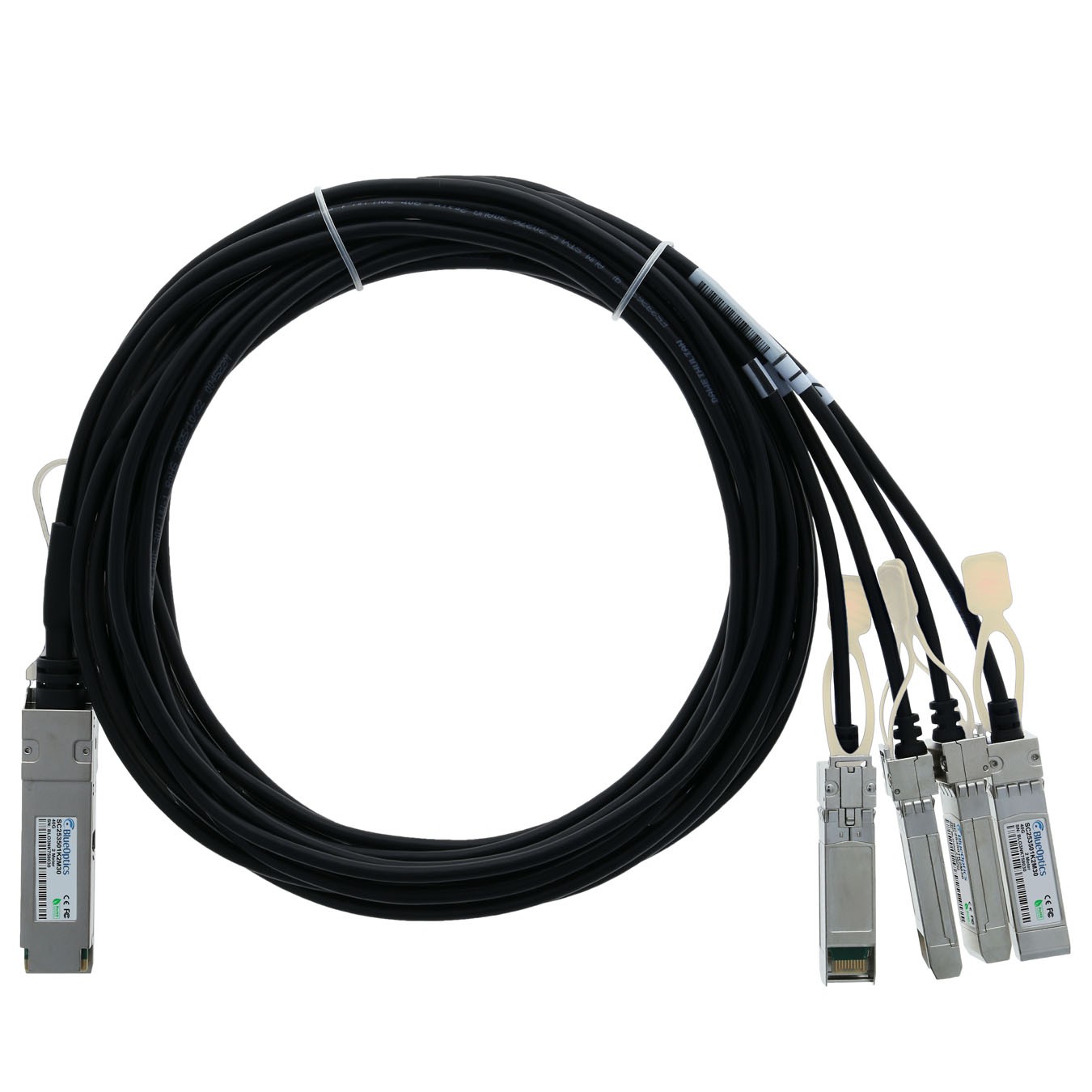 Dell CBL-QSFP-4x10GSFP-PASS-1M Compatible BlueLAN QSFP DAC SC253501K1M30