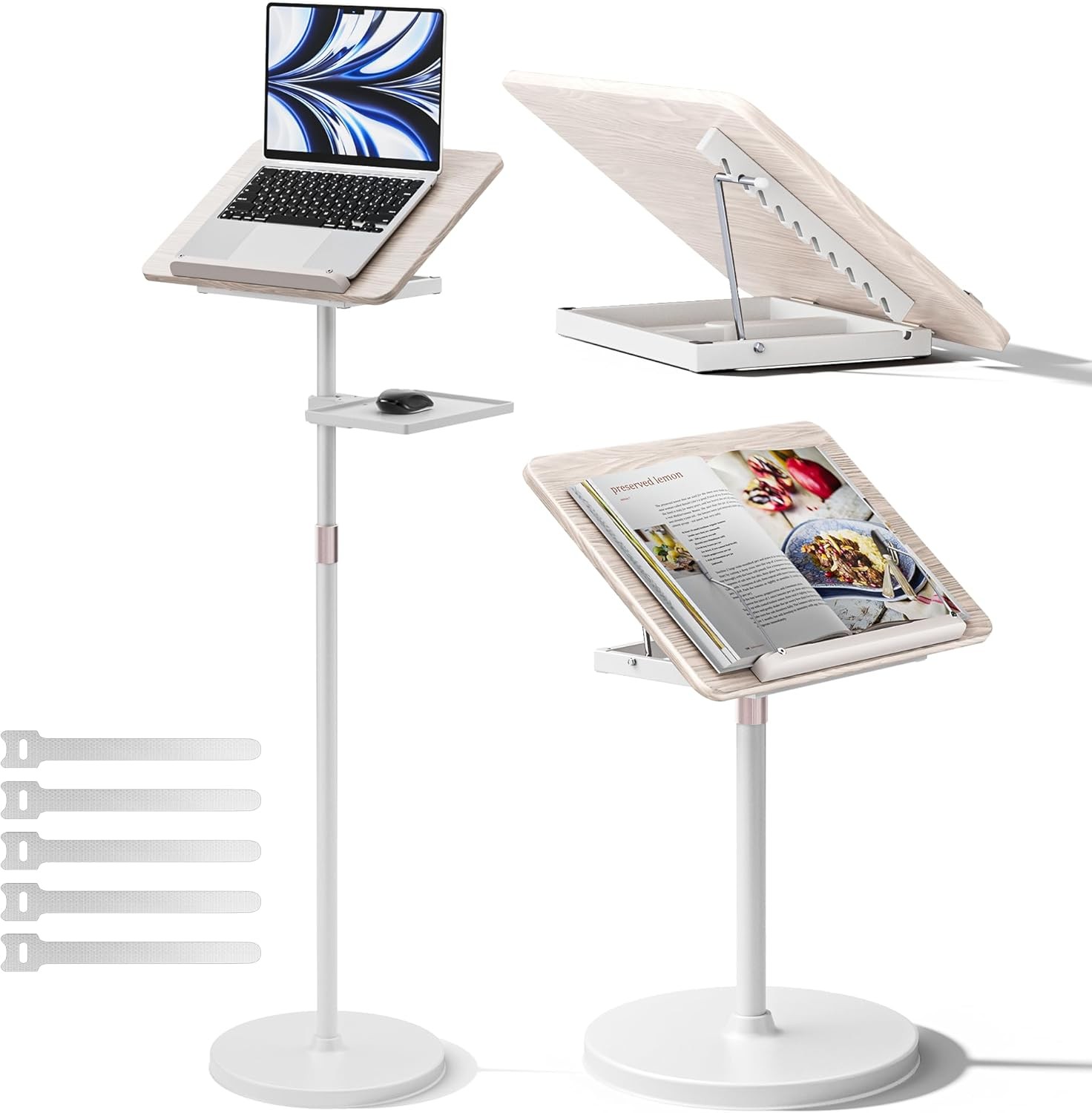 Book Stand 2 in 1 Adjustable Floor Desktop 52 Inch Height