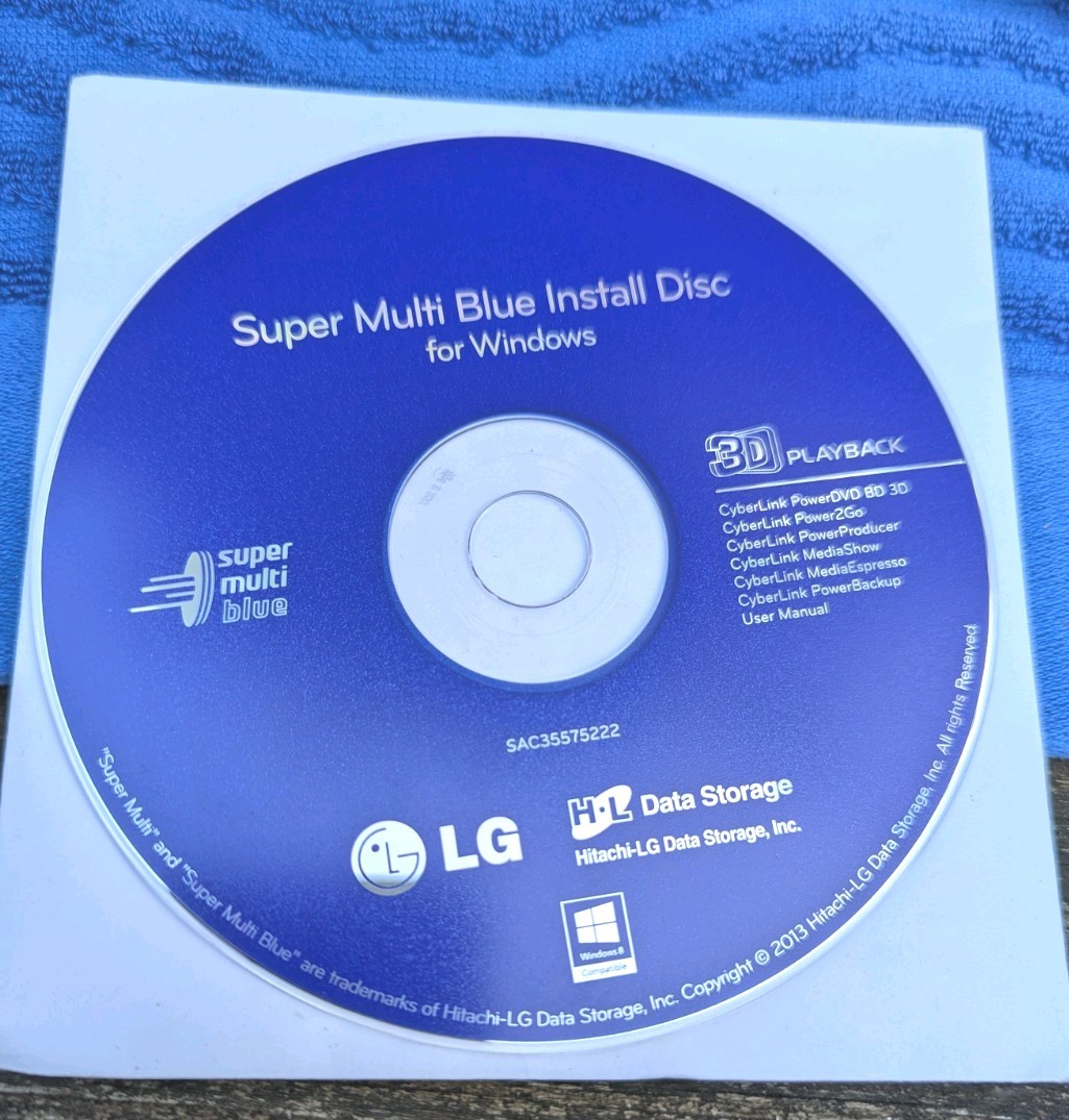 HITACHI-LG SUPER MULTI BLUE INSTALL DISC FOR WINDOWS SAC35575222 (BLUE)