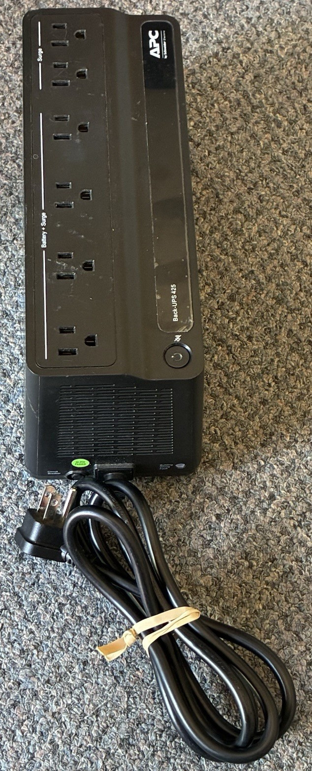 APC Back-UPS 425 BE425M 425VA 255W 6-Outlet 120V Surge Protection Black