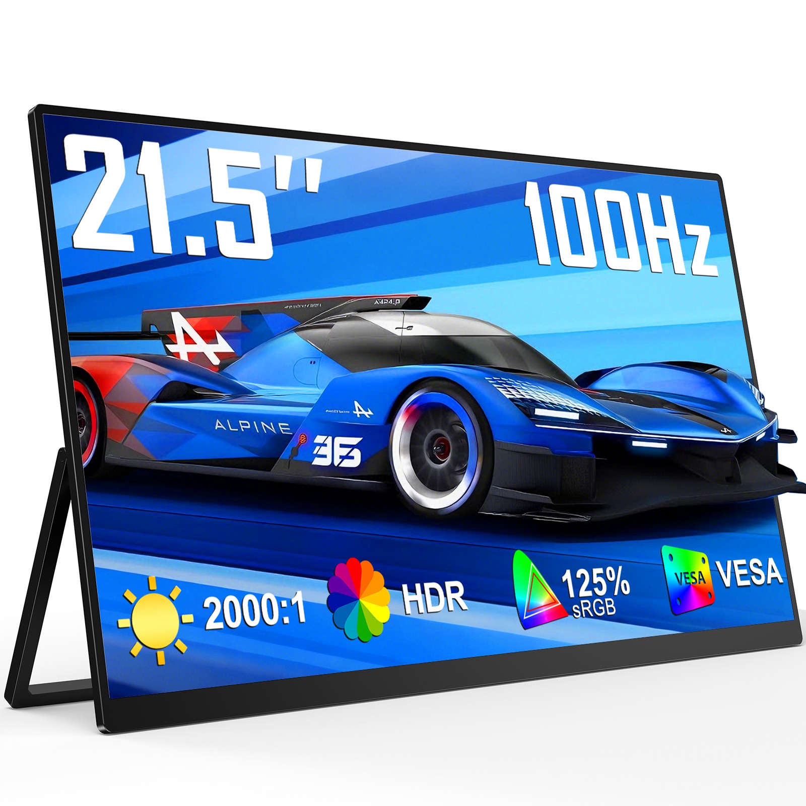 21.4" 100Hz Portabe Monitor 1080P HDMI USB C Second Screen Efficient Work Gaming