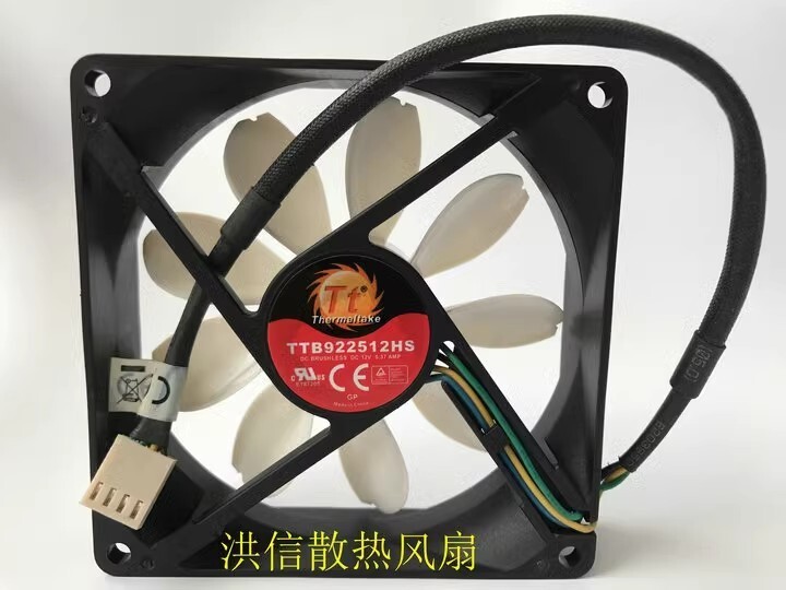 Thermaltake TTB922512HS 12V 0.37A 4-Wire PWM Smart Temperature Control Fan