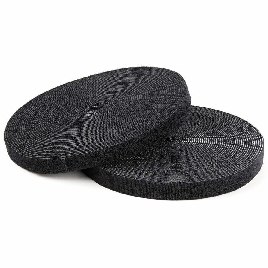 StarTech 100ft (30.5m) Hook and Loop Roll, Black, Cut-to-Size Reusable Cable