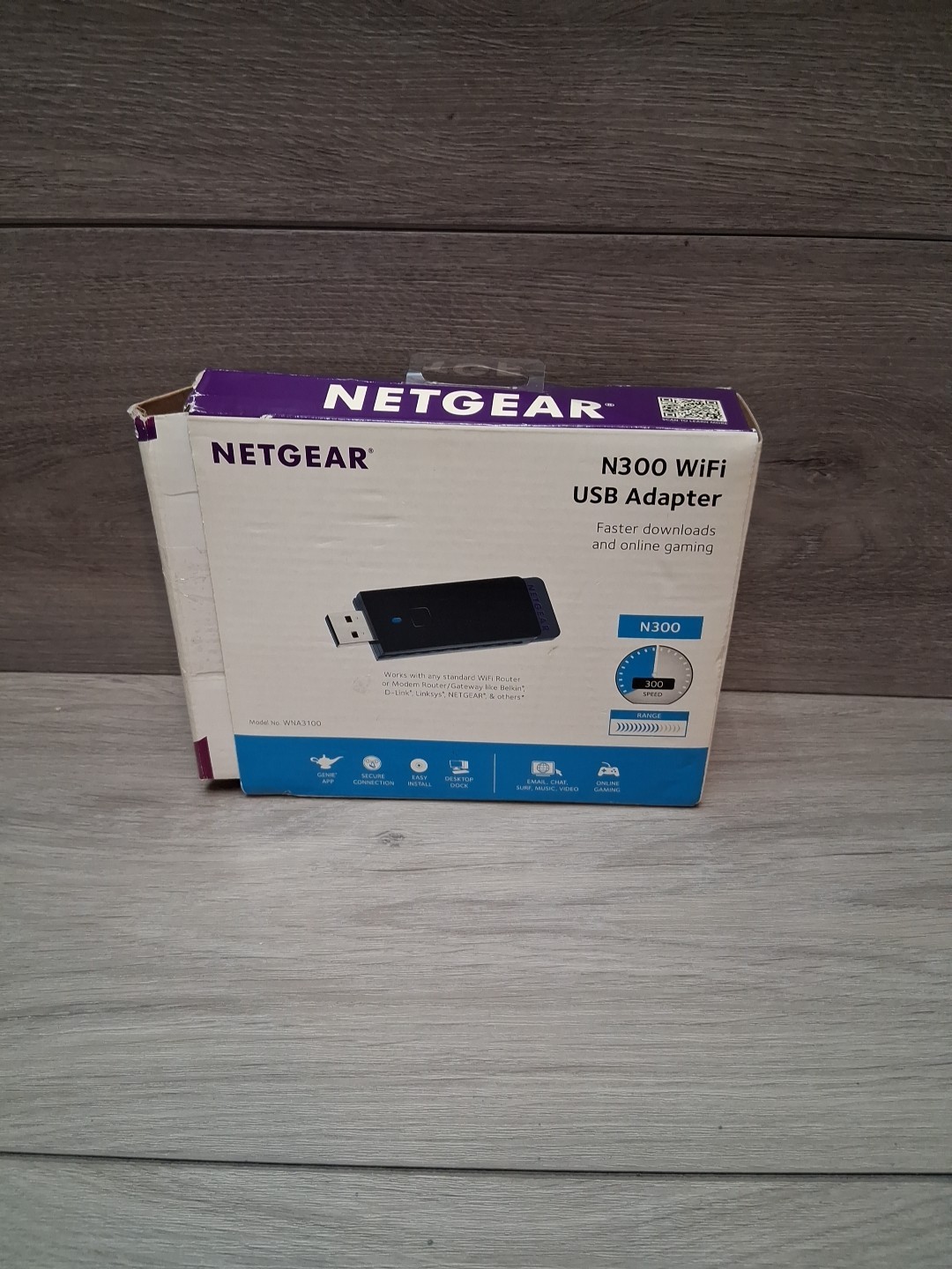 Netgear WIFI USB adapter - N300 WNA3100 Wireless Internet New Open Box Item