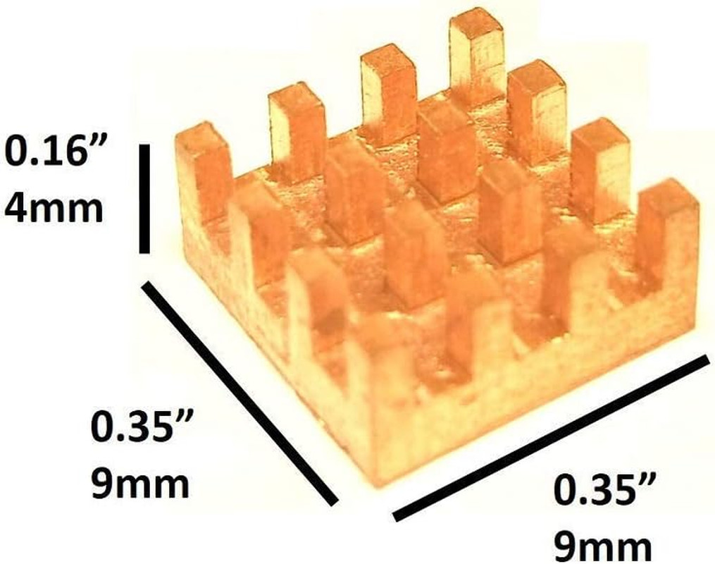 10 Pieces VRM Copper Heatsink Kit + Thermal Conductive Adhesive Tape, Mini Sm...