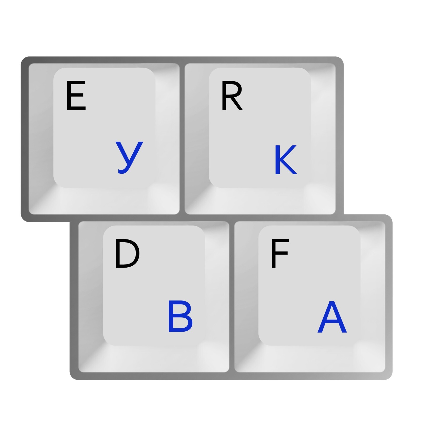 Cyrillic alphabet Russian/Ukrainian Transparent Keyboard Stickers Blue Lettering