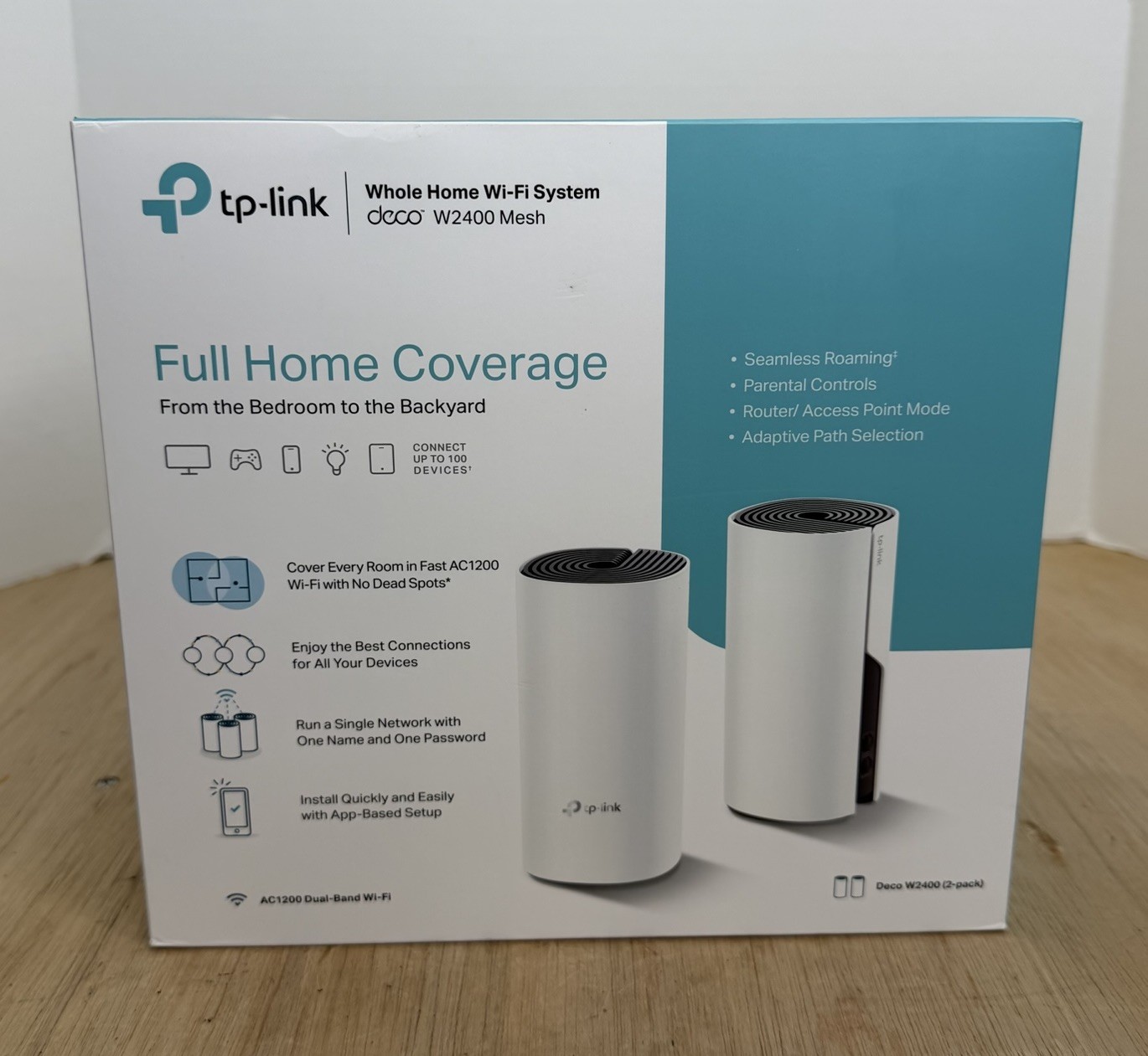 TP LINK DECO W2400 MESH WHOLE HOME WIFI SYSTEM 2 PACK AC1200 DUAL BAND NOB