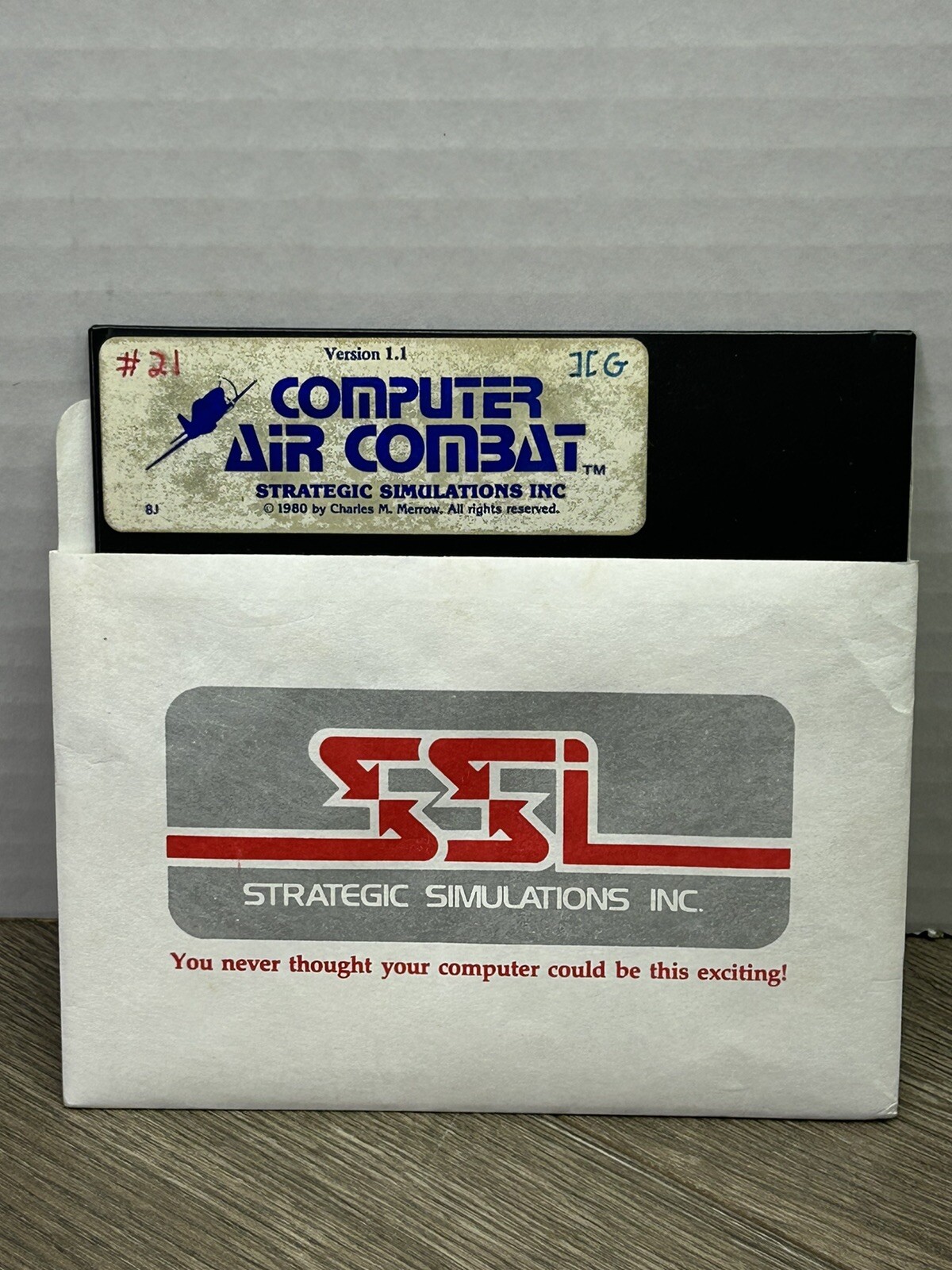 Computer Air Combat 5.25 Floppy Disc Apple II Strategic Simulations Vintage 1980