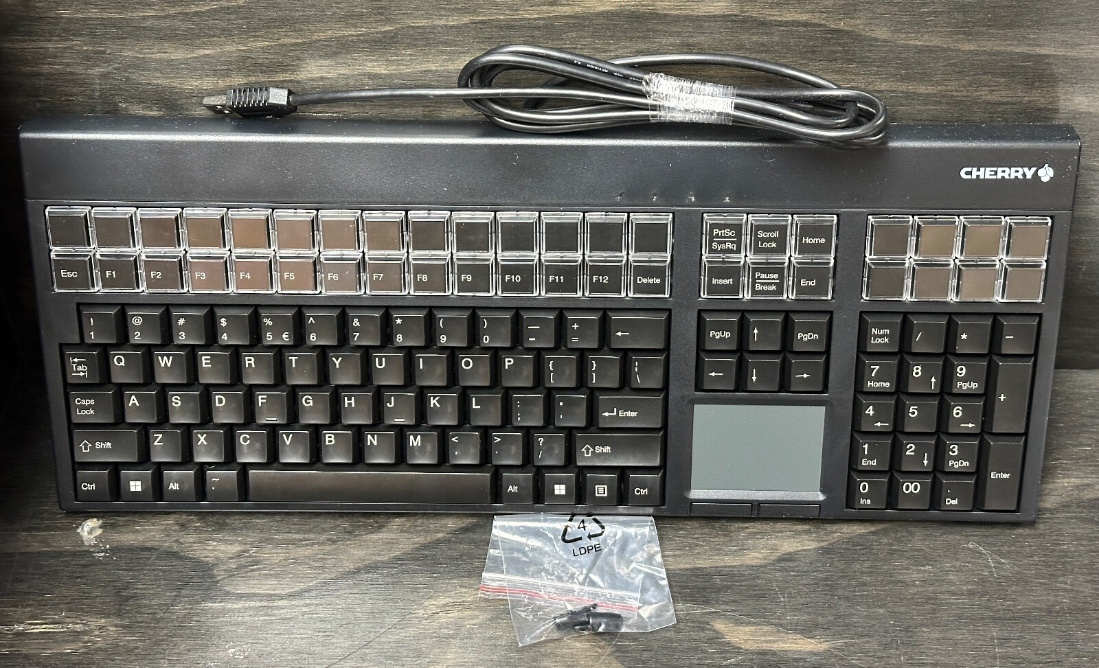 Cherry Pos Keyboard 127 Keys Qwerty - 42 Relegendable Keys & Touchpad G86-71401